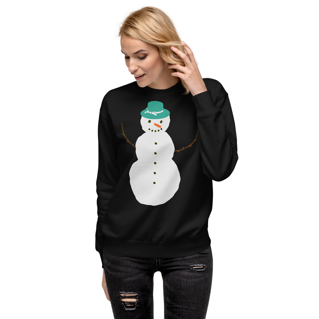 Unisex Snowman Christmas Premium Printed Sweatshirt black