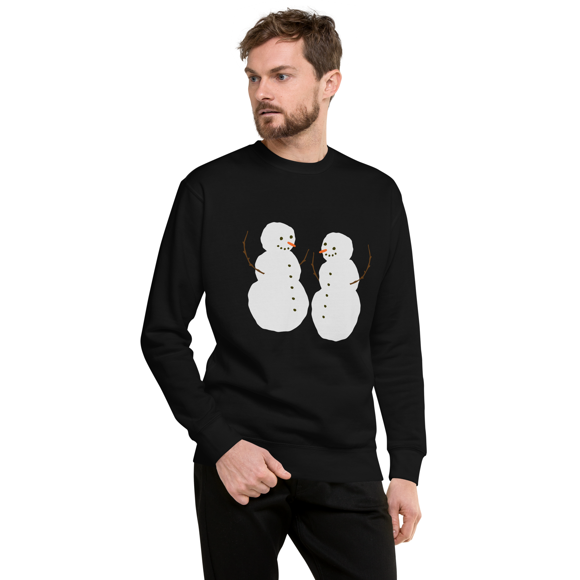 Unisex Snowman Christmas Premium Printed Sweatshirt 1 team-red