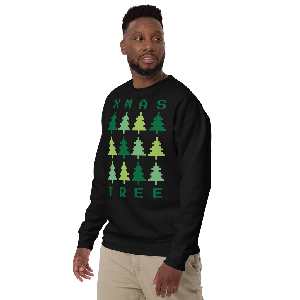 Unisex Xmas Tree Retro Premium Printed Sweatshirt team-royal