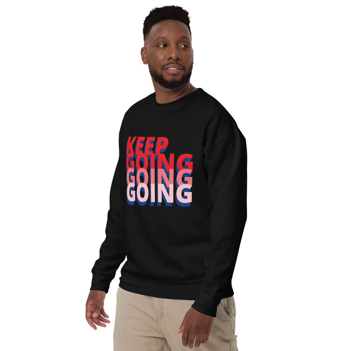 Unisex Keep Going Premium Printed Sweatshirt black