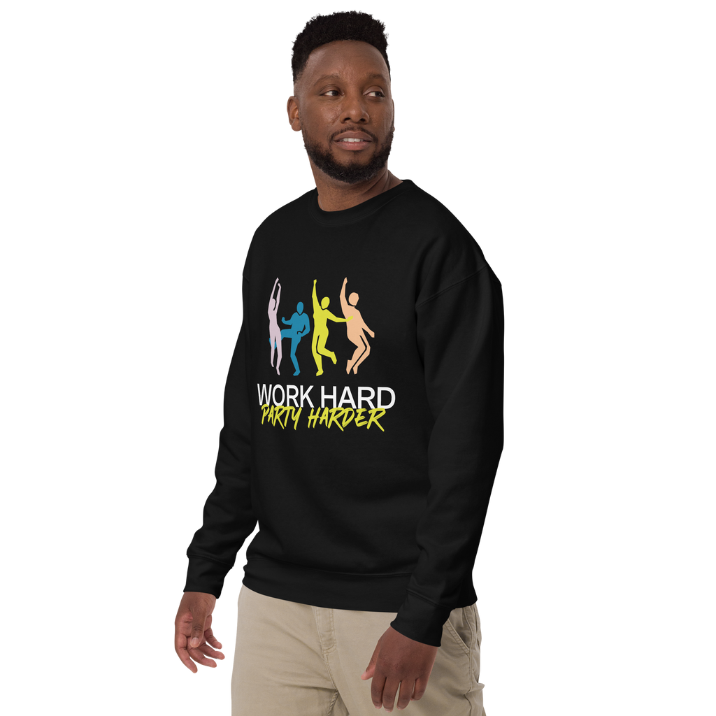 Unisex Work Hard Party Harder Premium Printed Sweatshirt team-royal