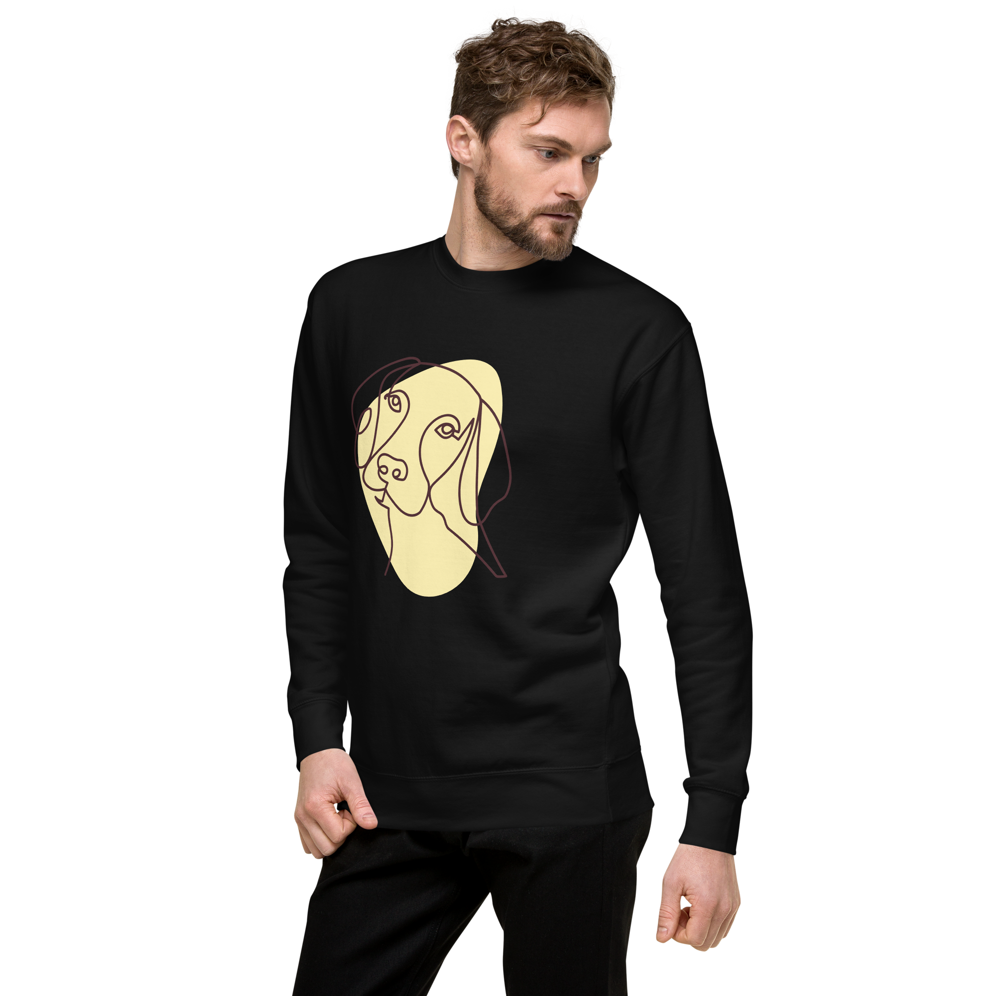 Unisex Life Is Better With Dog Premium Printed Sweatshirt 2 charcoal-heather