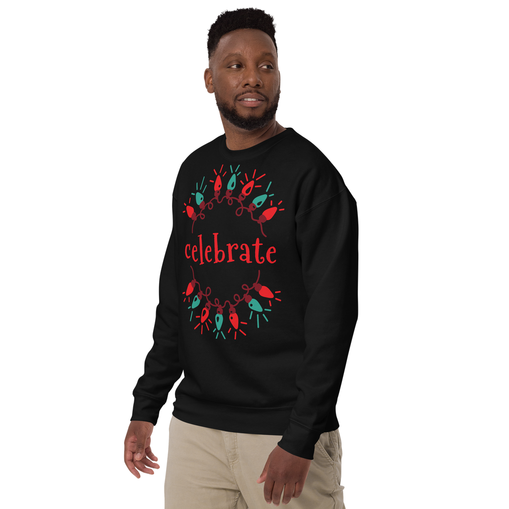 Unisex Celebration Premium Printed Sweatshirt black