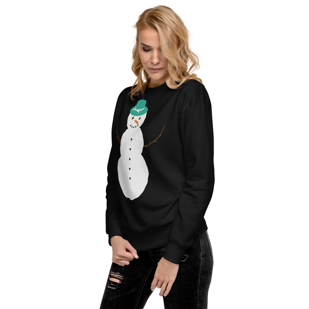 Unisex Snowman Christmas Premium Printed Sweatshirt black