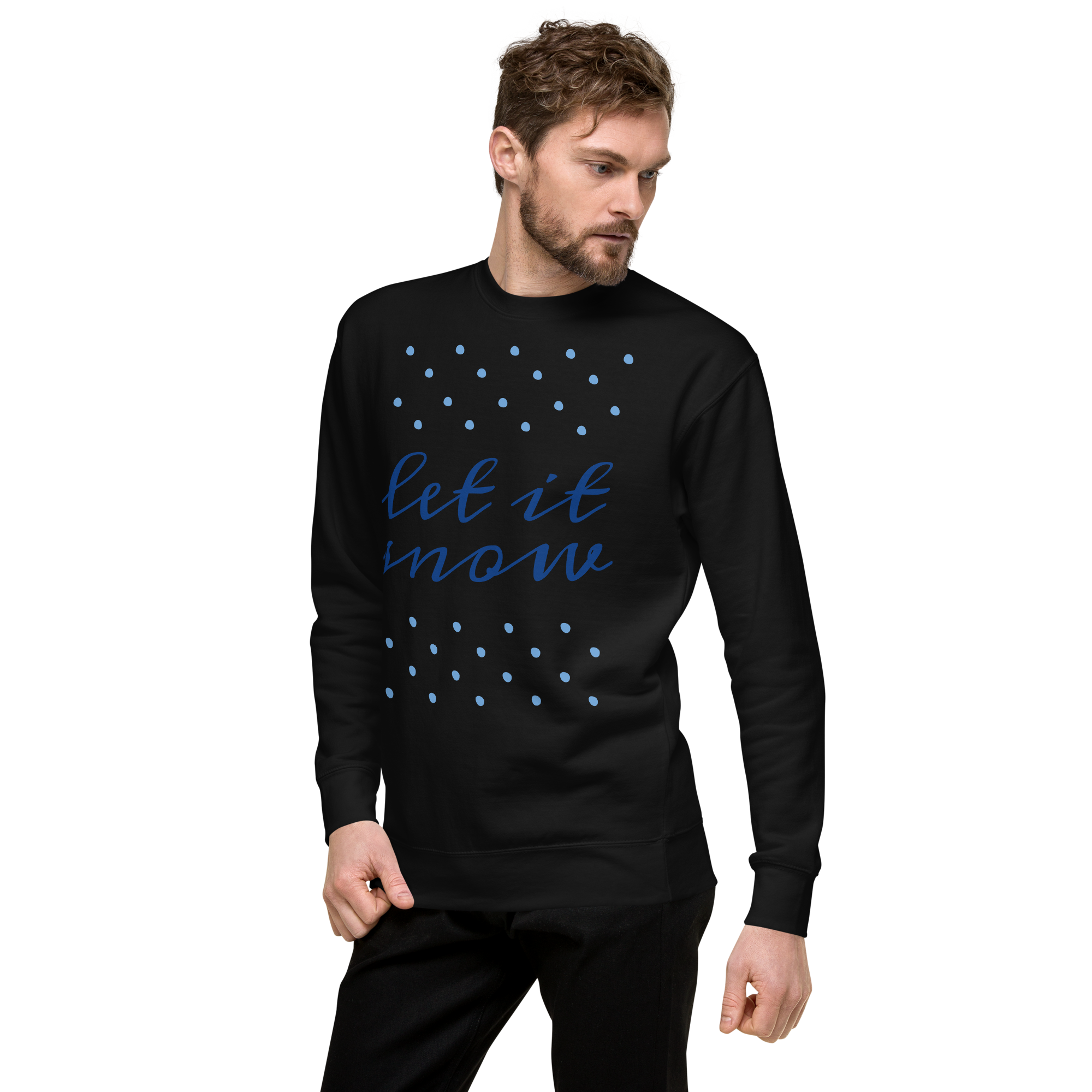Unisex Let It Snow Christmas Premium Printed Sweatshirt 