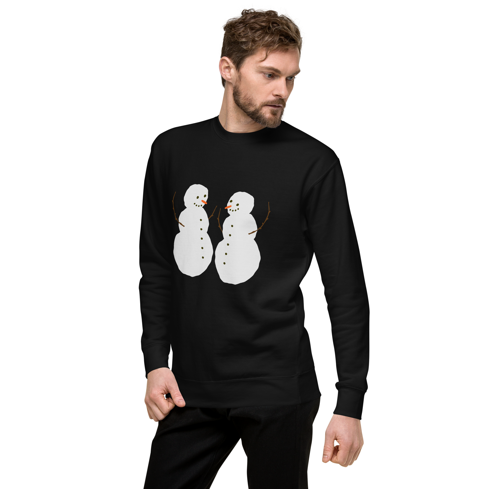 Unisex Snowman Christmas Premium Printed Sweatshirt 1 team-red