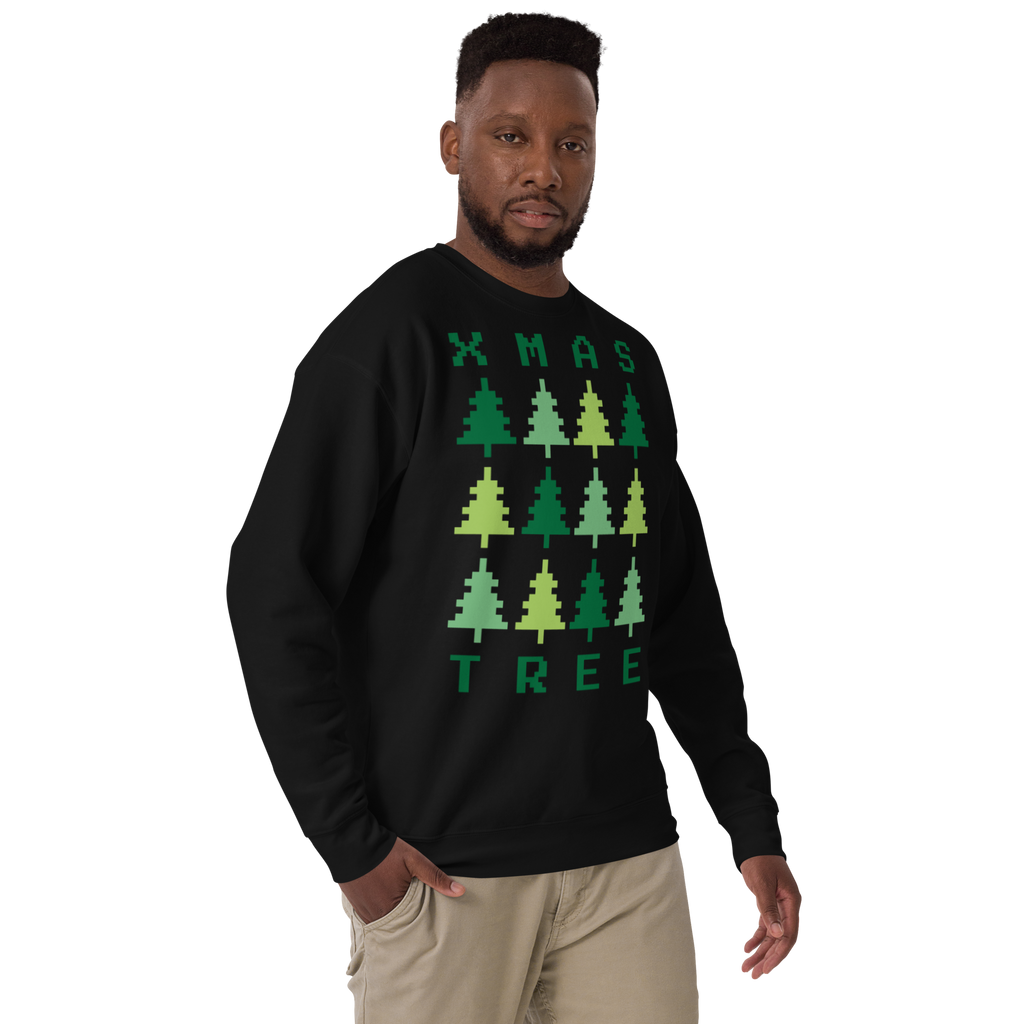Unisex Xmas Tree Retro Premium Printed Sweatshirt team-royal