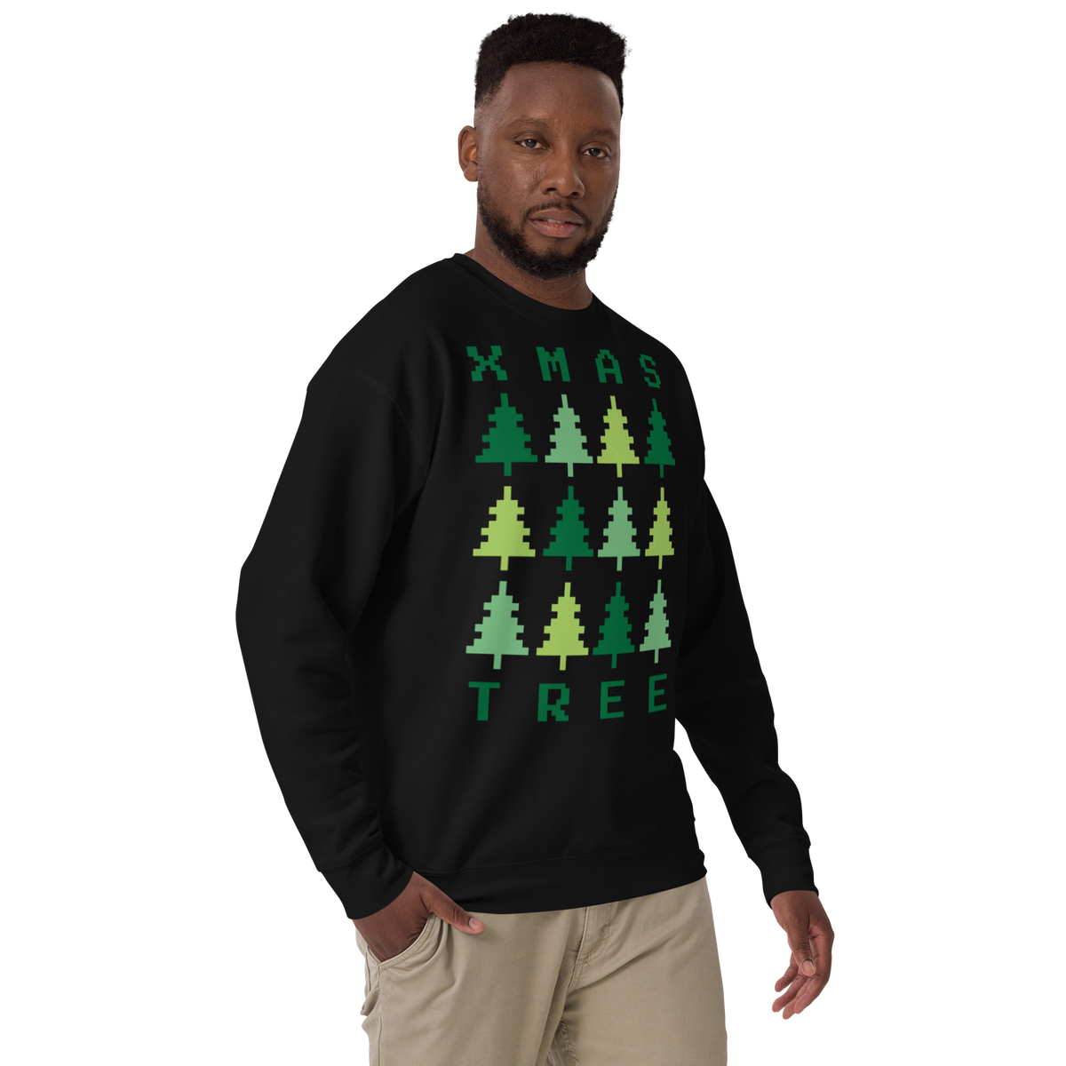 Unisex Xmas Tree Retro Premium Printed Sweatshirt team-royal
