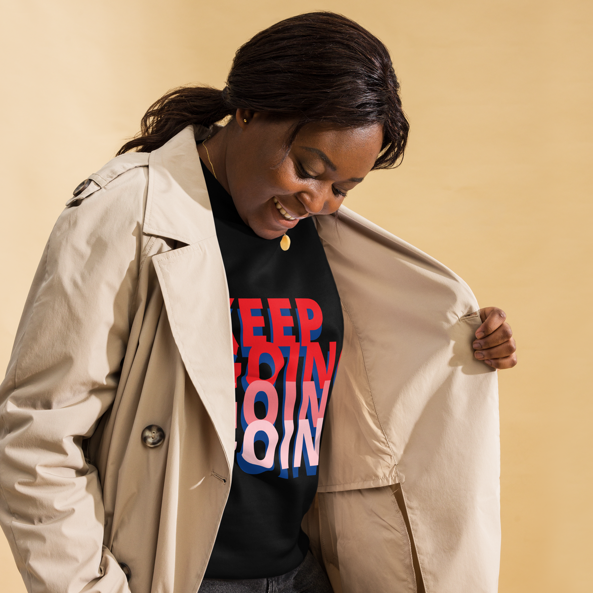 Unisex Keep Going Premium Printed Sweatshirt black