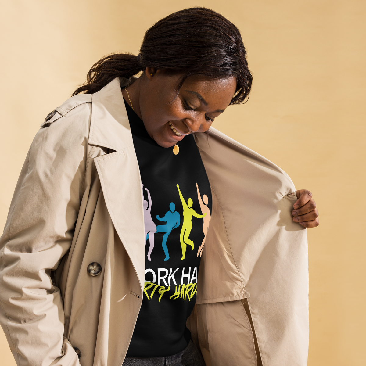 Unisex Work Hard Party Harder Premium Printed Sweatshirt forest-green