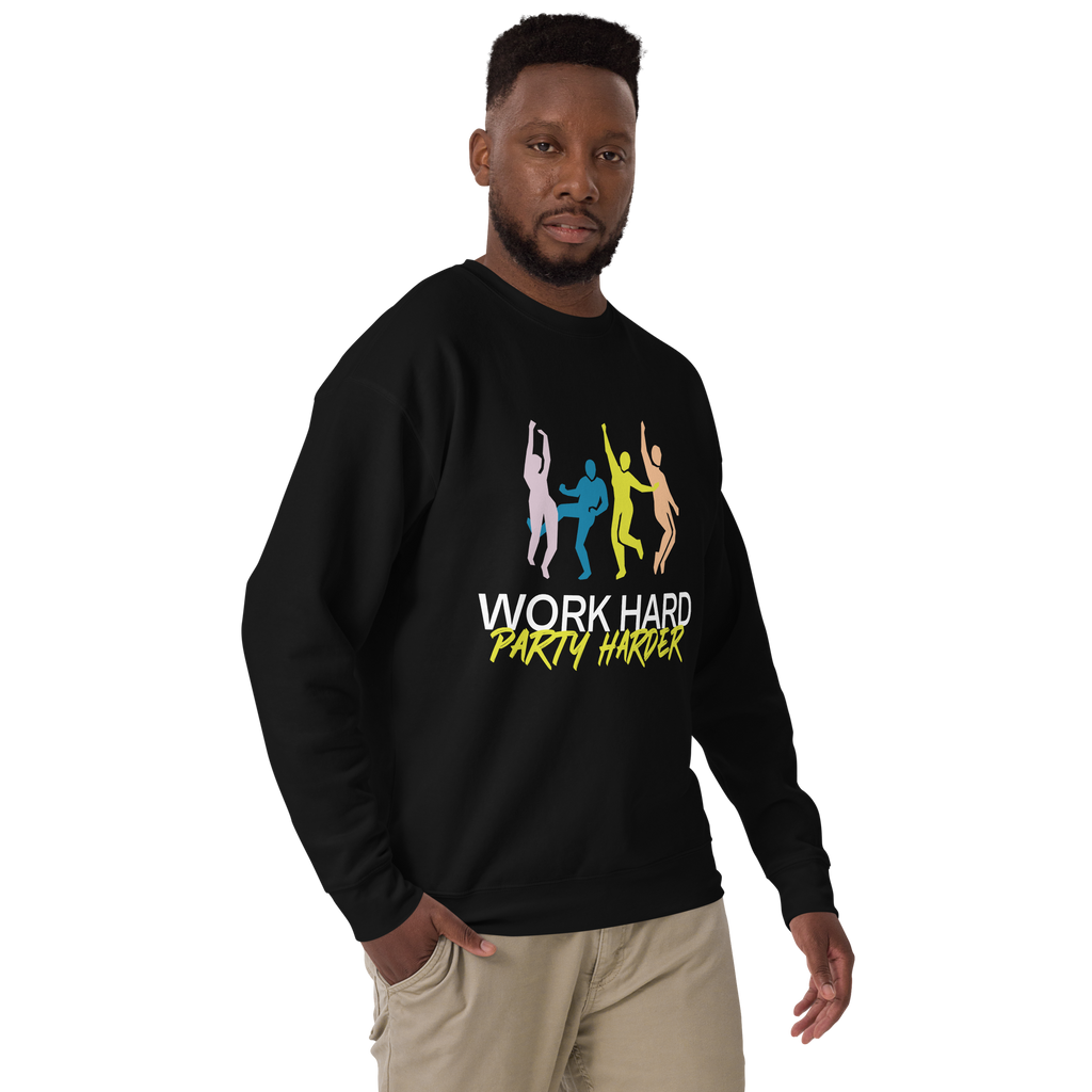 Unisex Work Hard Party Harder Premium Printed Sweatshirt team-royal