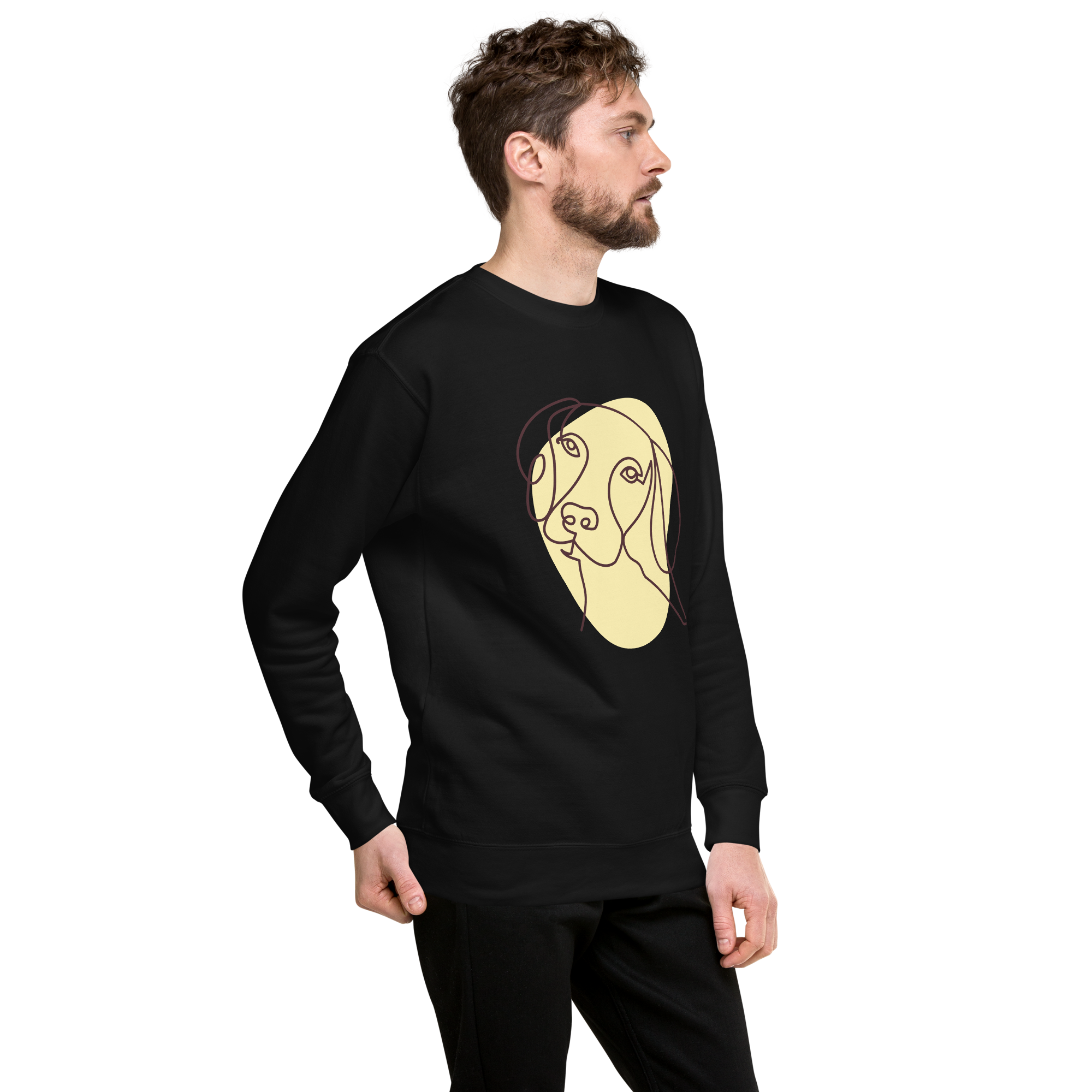 Unisex Life Is Better With Dog Premium Printed Sweatshirt 2 charcoal-heather