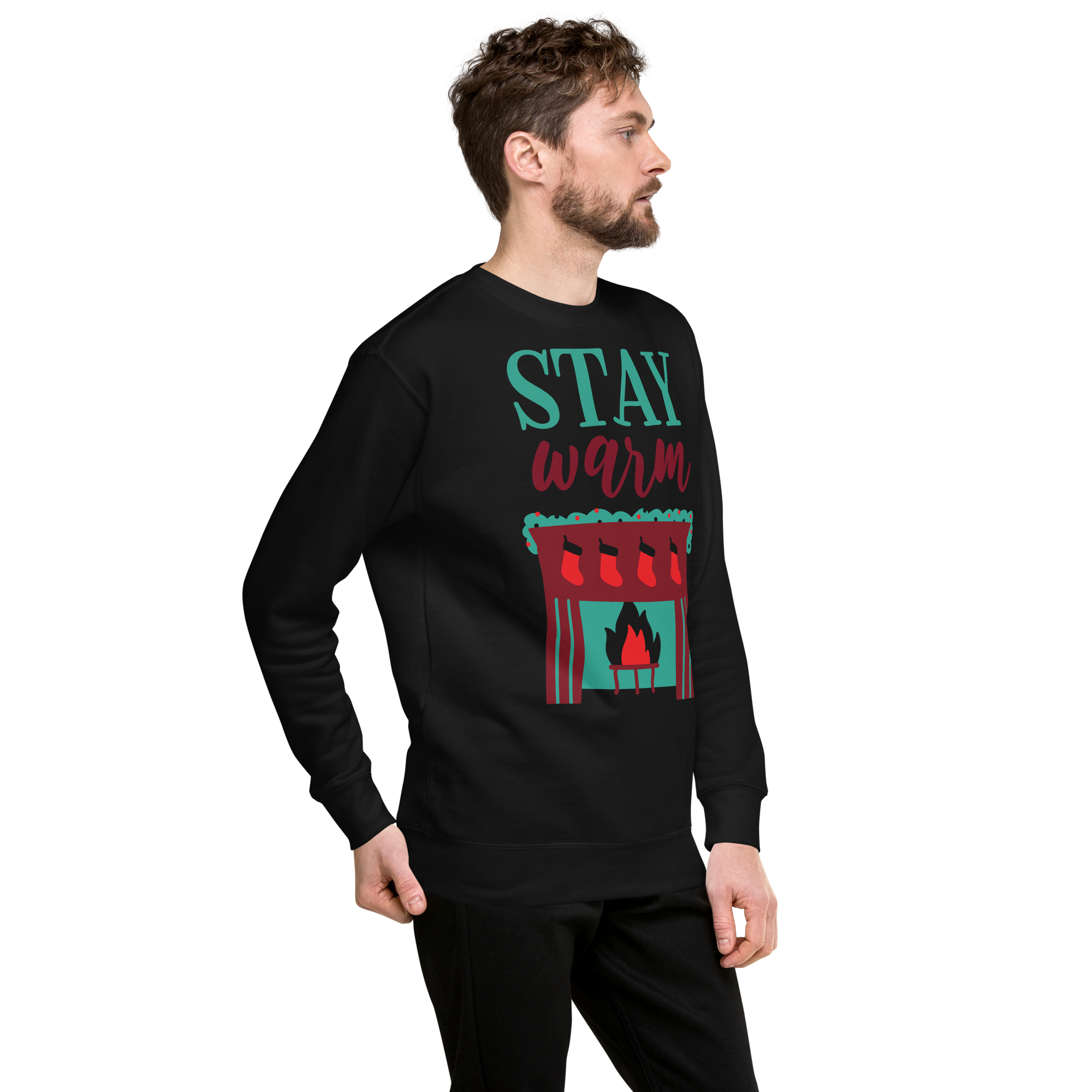Unisex Stay Warm Christmas Premium Printed Sweatshirt 
