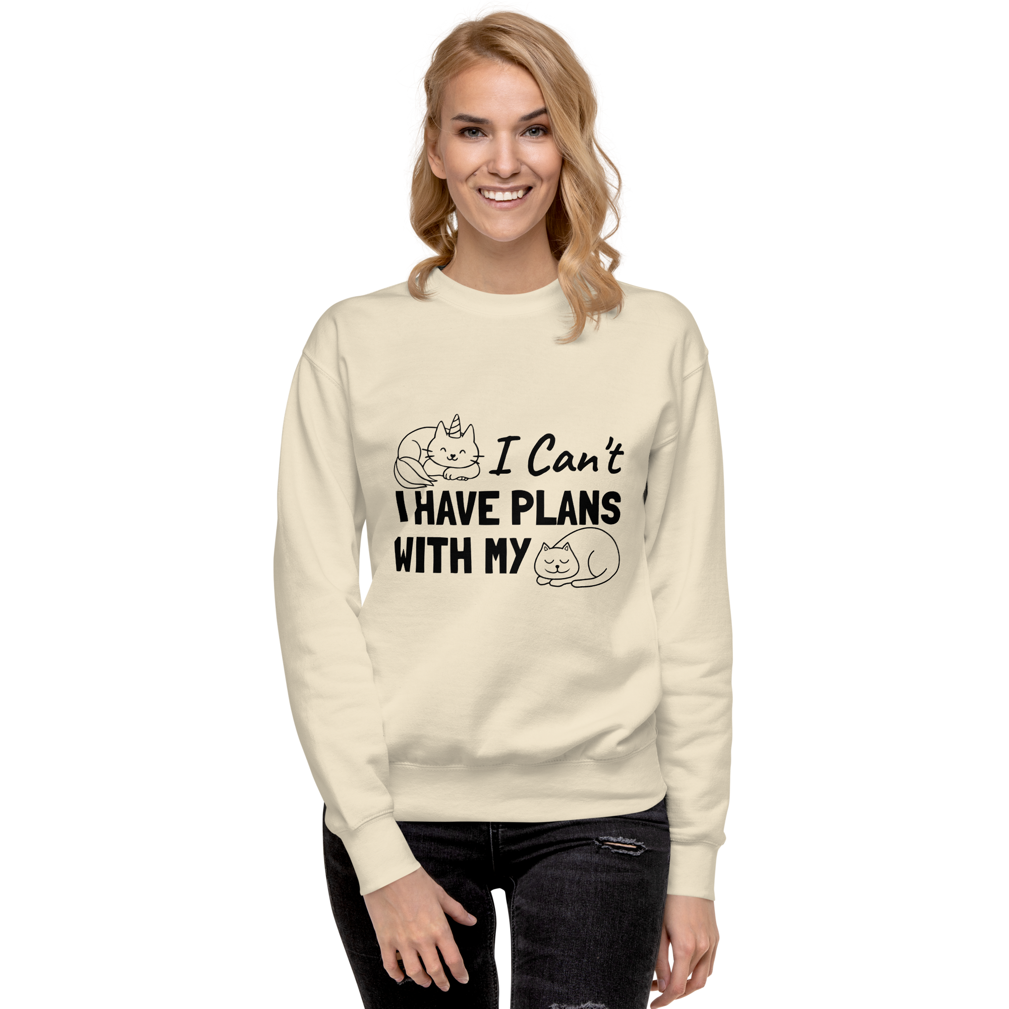 I Cant Have Plans With My Cat Sweatshirt team-red