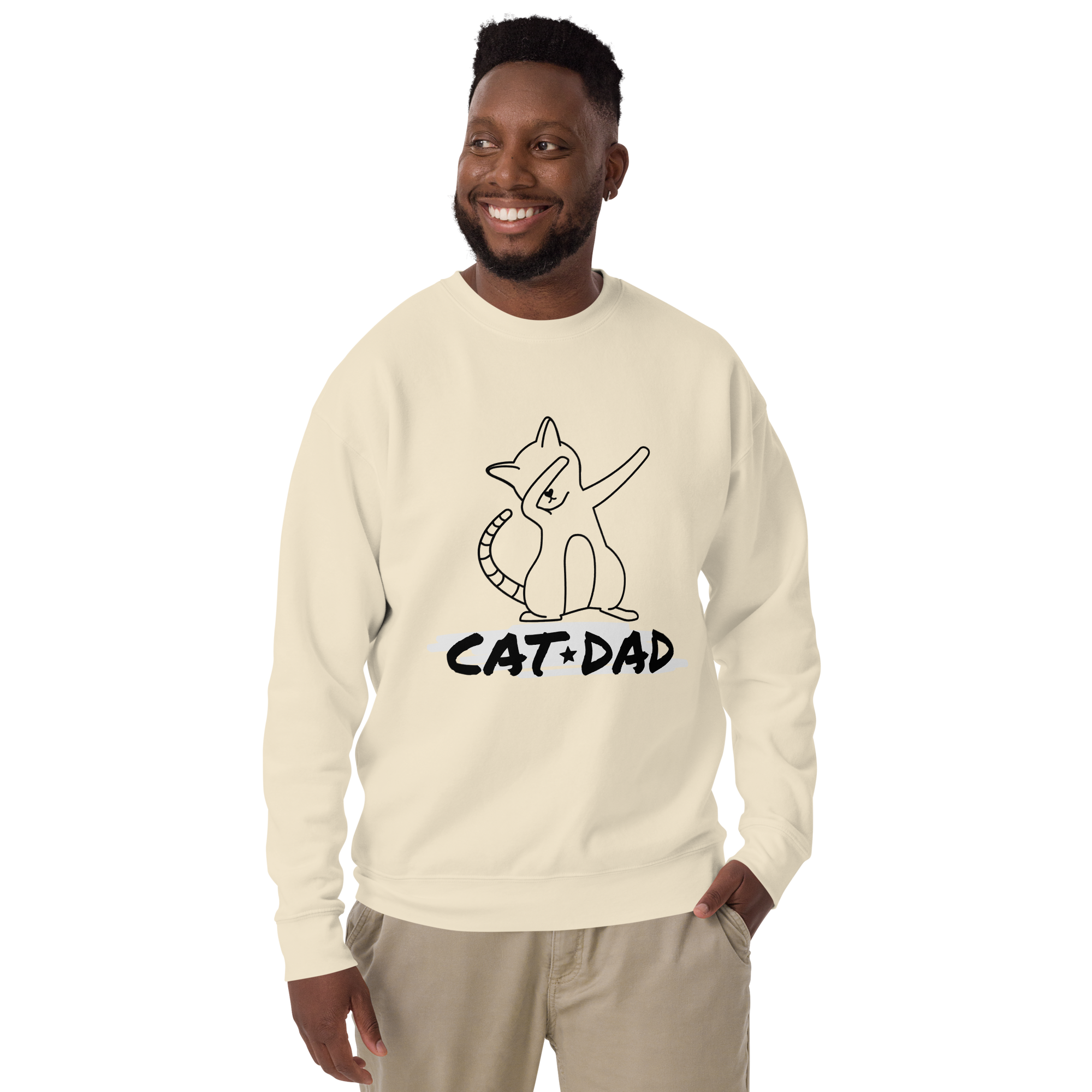 Unisex Cat Dad Graphic Premium Printed Sweatshirt bone