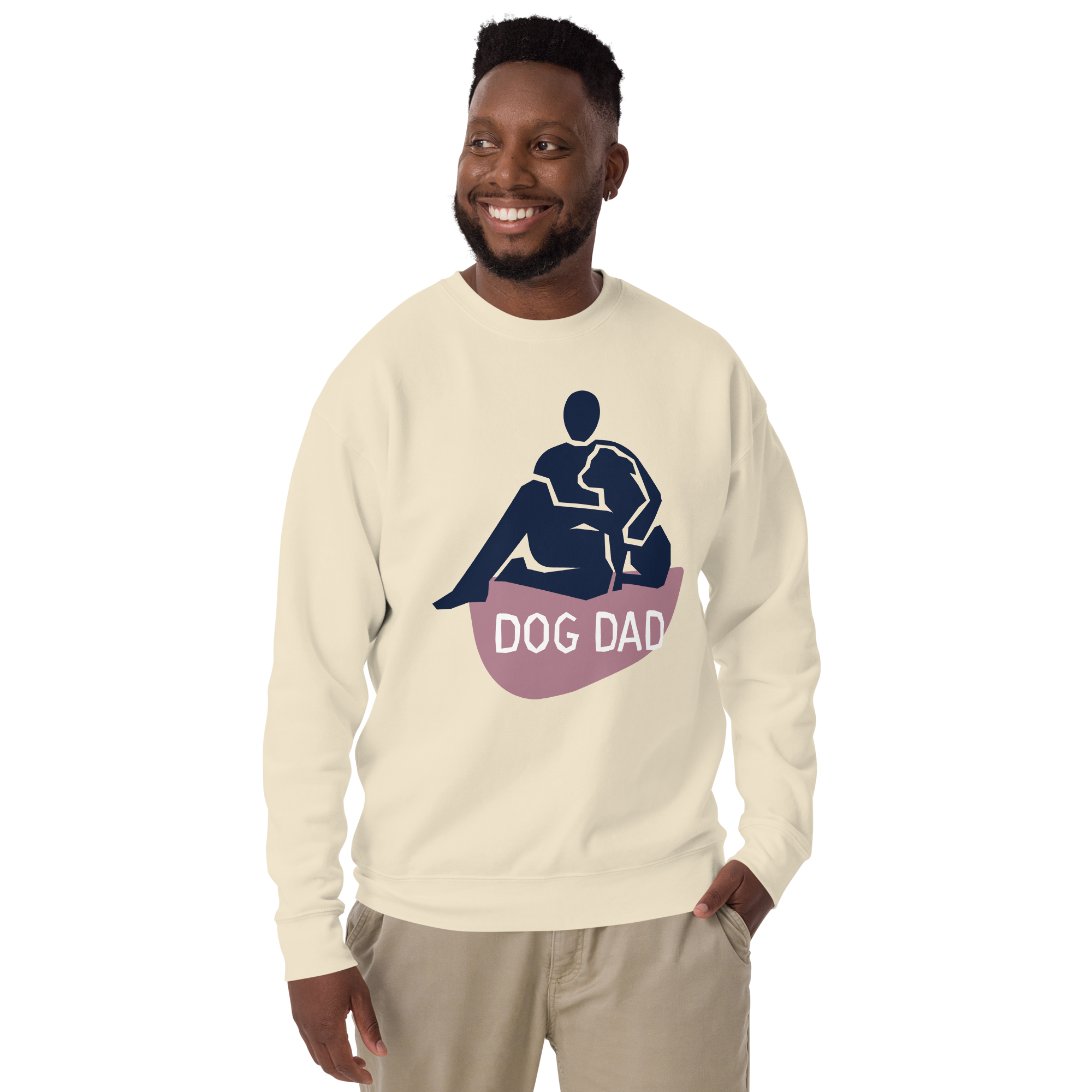 Unisex Dog Dad Graphic Premium Printed Sweatshirt forest-green
