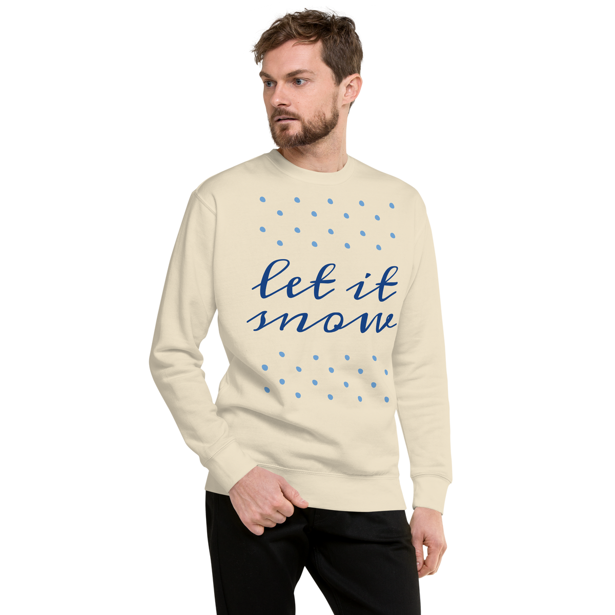 Unisex Let It Snow Christmas Premium Printed Sweatshirt team-red
