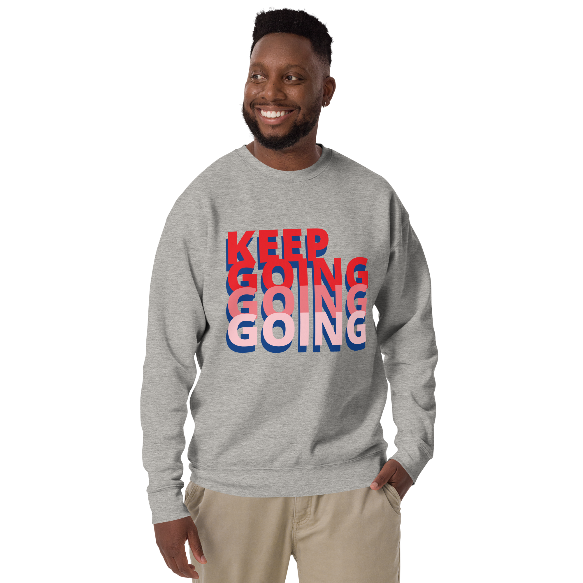 Unisex Keep Going Premium Printed Sweatshirt carbon-grey