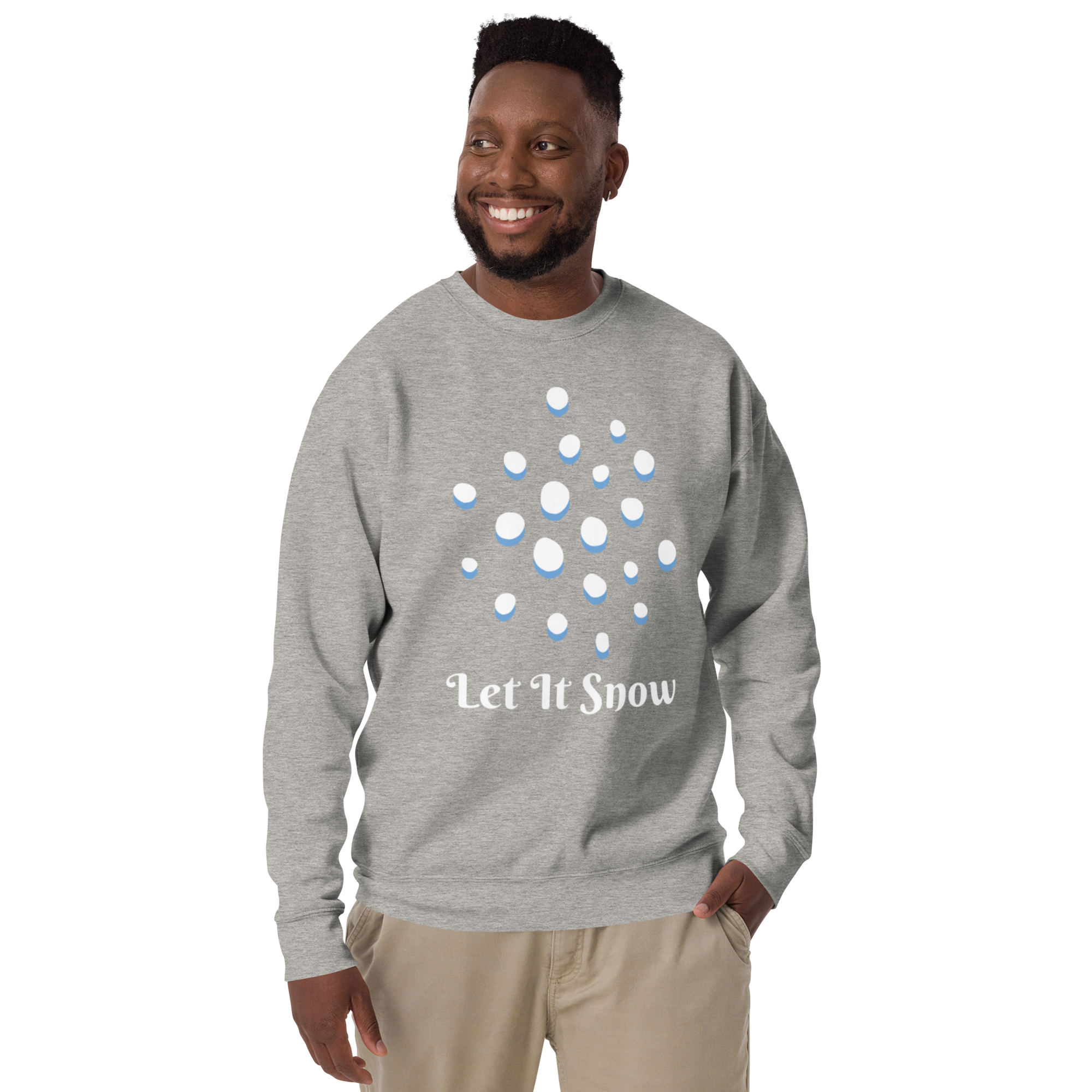 Unisex Let It Snow Winter Snowfall Premium Printed Sweatshirt carbon-grey