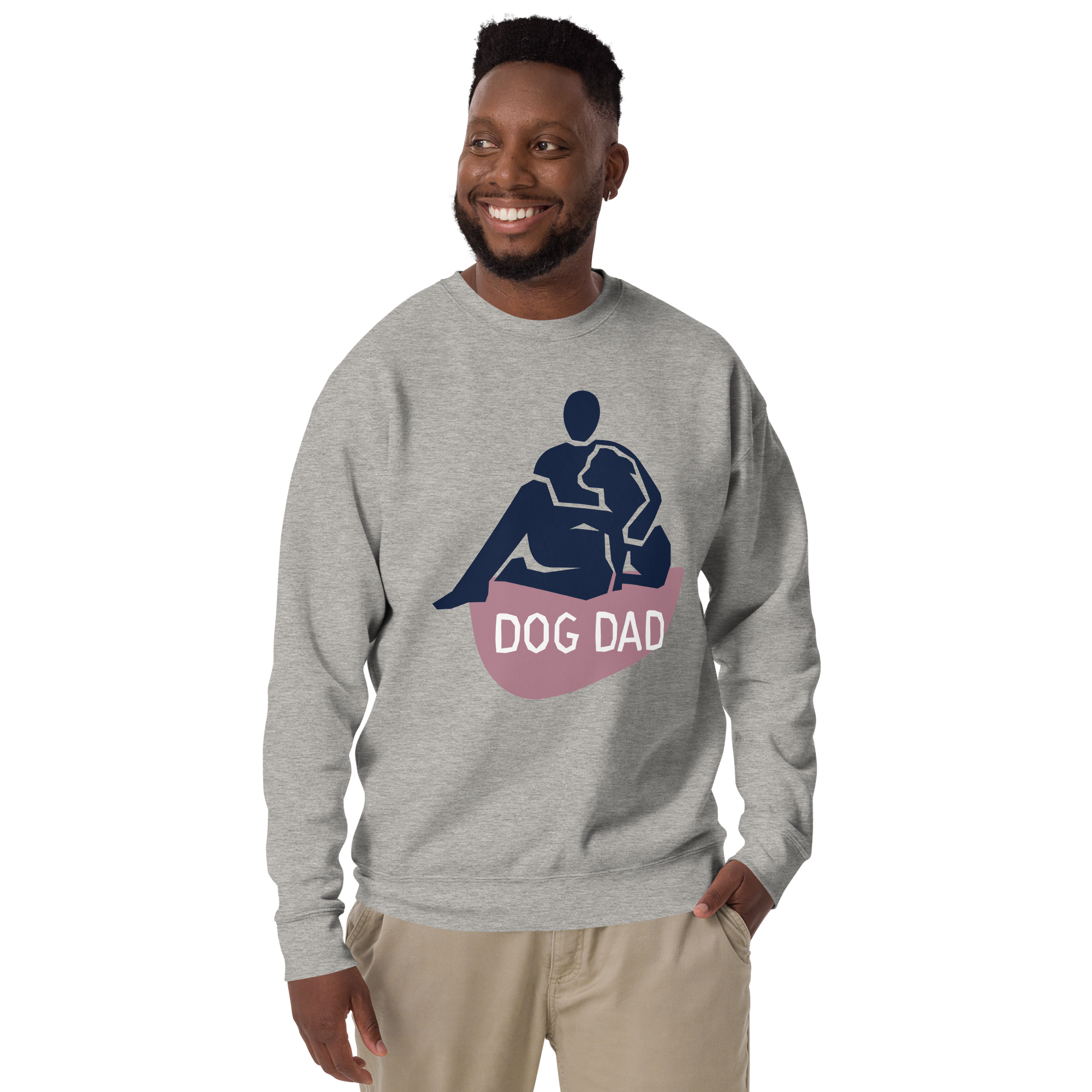 Unisex Dog Dad Graphic Premium Printed Sweatshirt forest-green