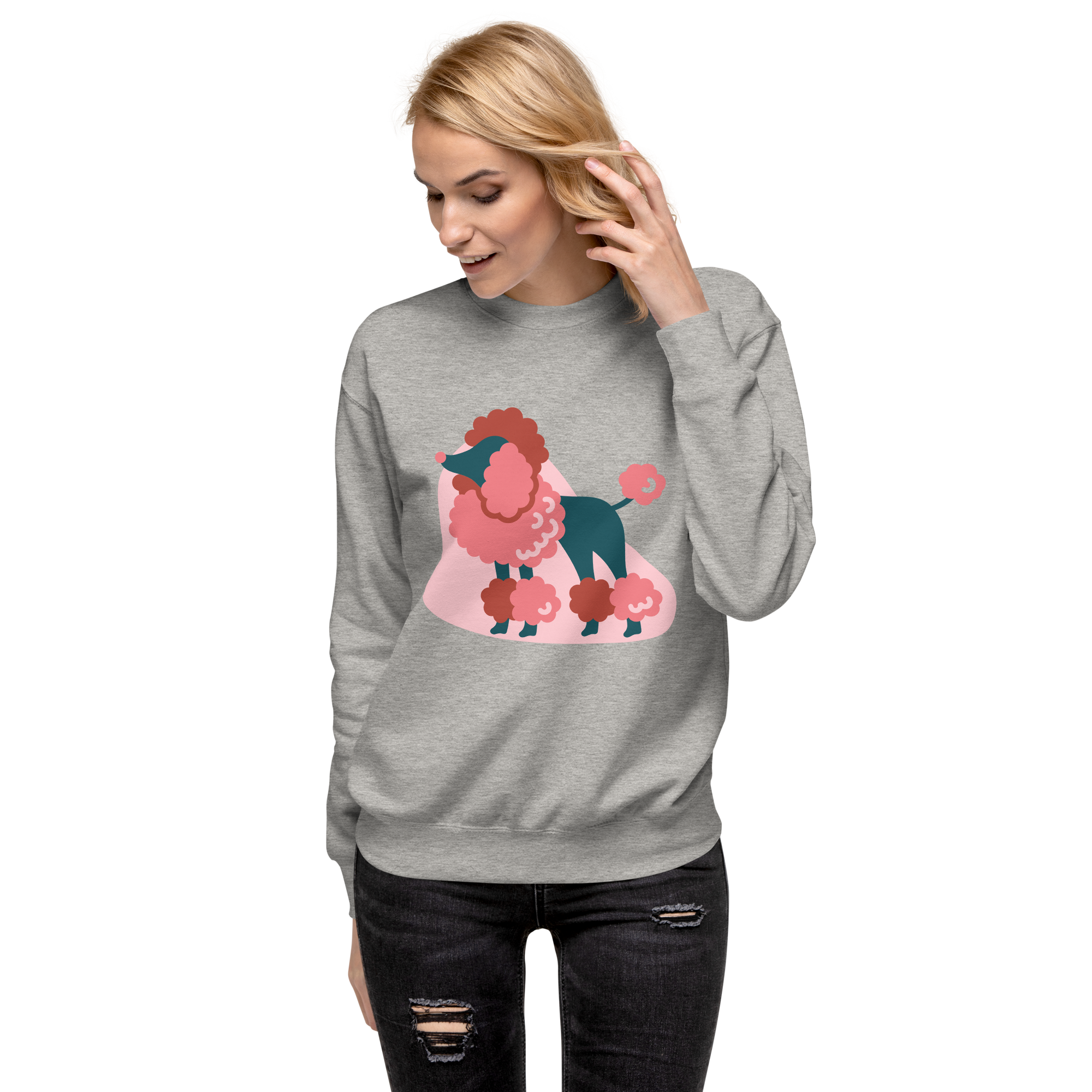 Unisex Life Is Better With Dog Premium Printed Sweatshirt 1 carbon-grey