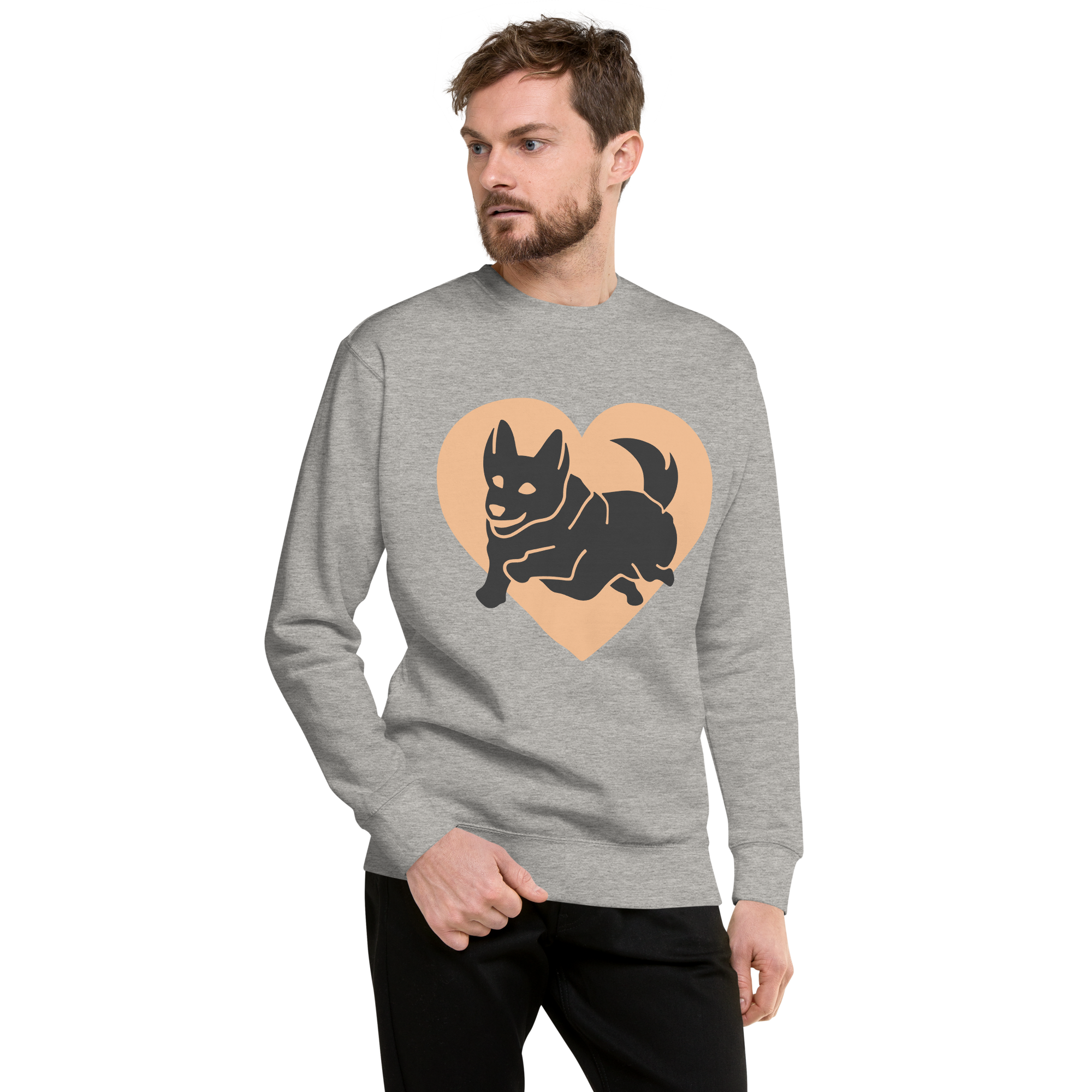 Unisex Dog Premium Printed Sweatshirt black