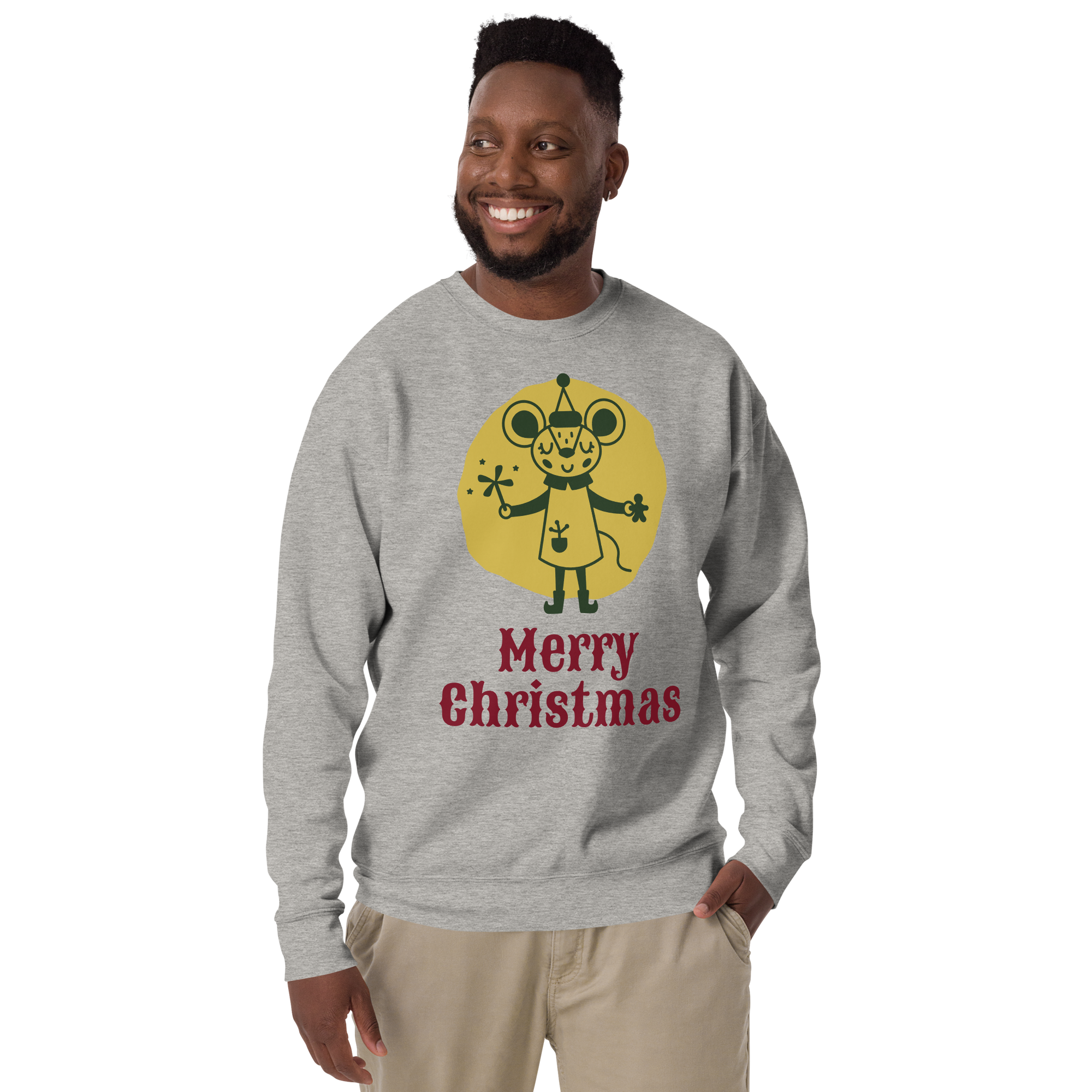 Unisex Merry Christmas Jerry Premium Printed Sweatshirt forest-green