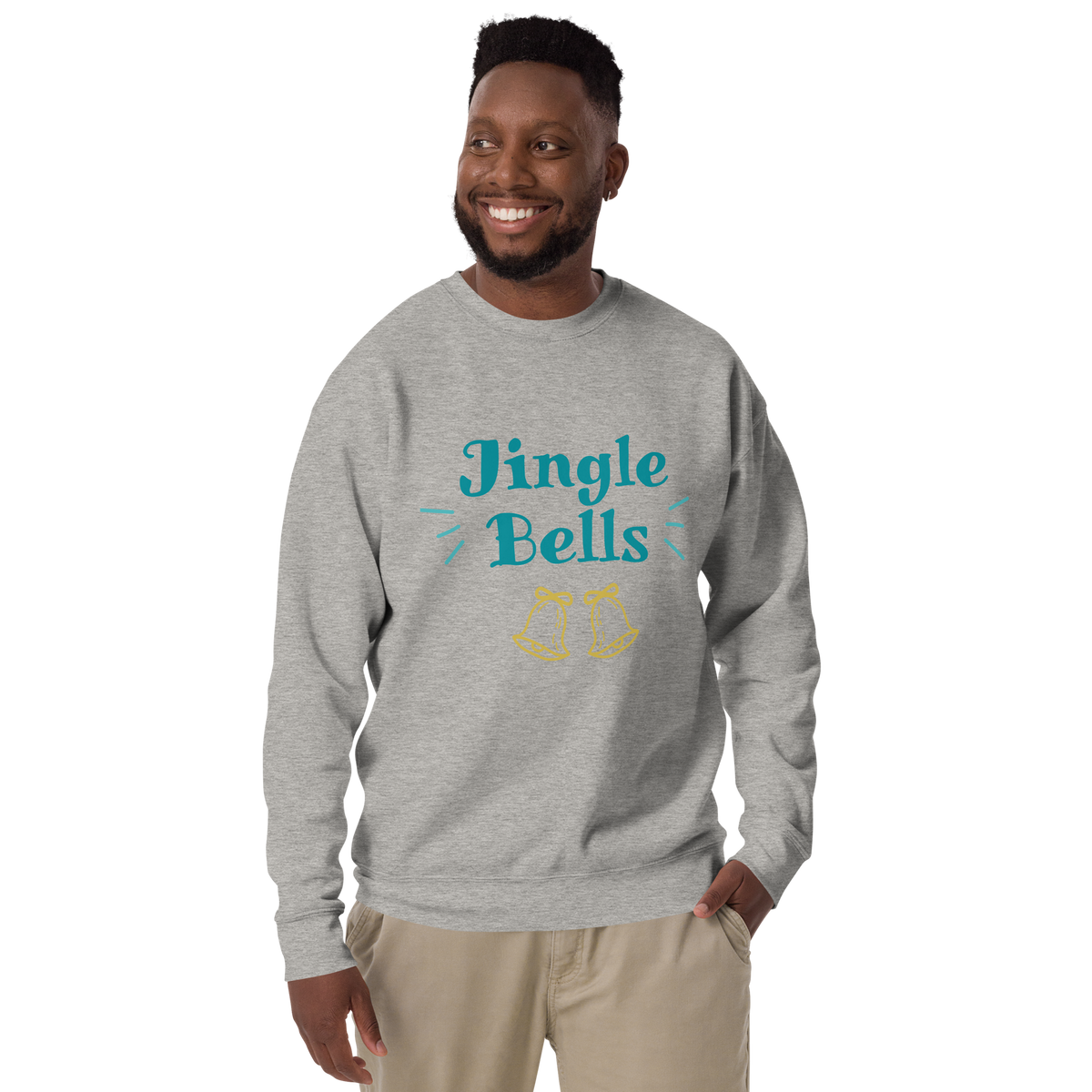 Unisex Jingle Bells Christmas Premium Printed Sweatshirt forest-green
