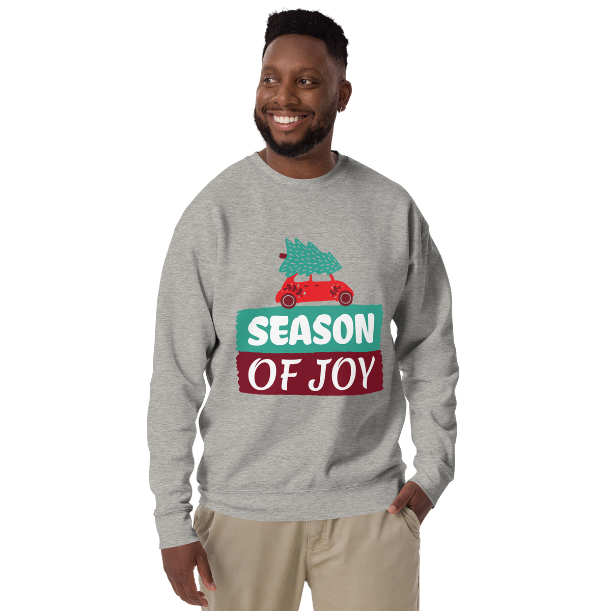 Unisex Season Of Joy Christmas Premium Printed Sweatshirt team-red