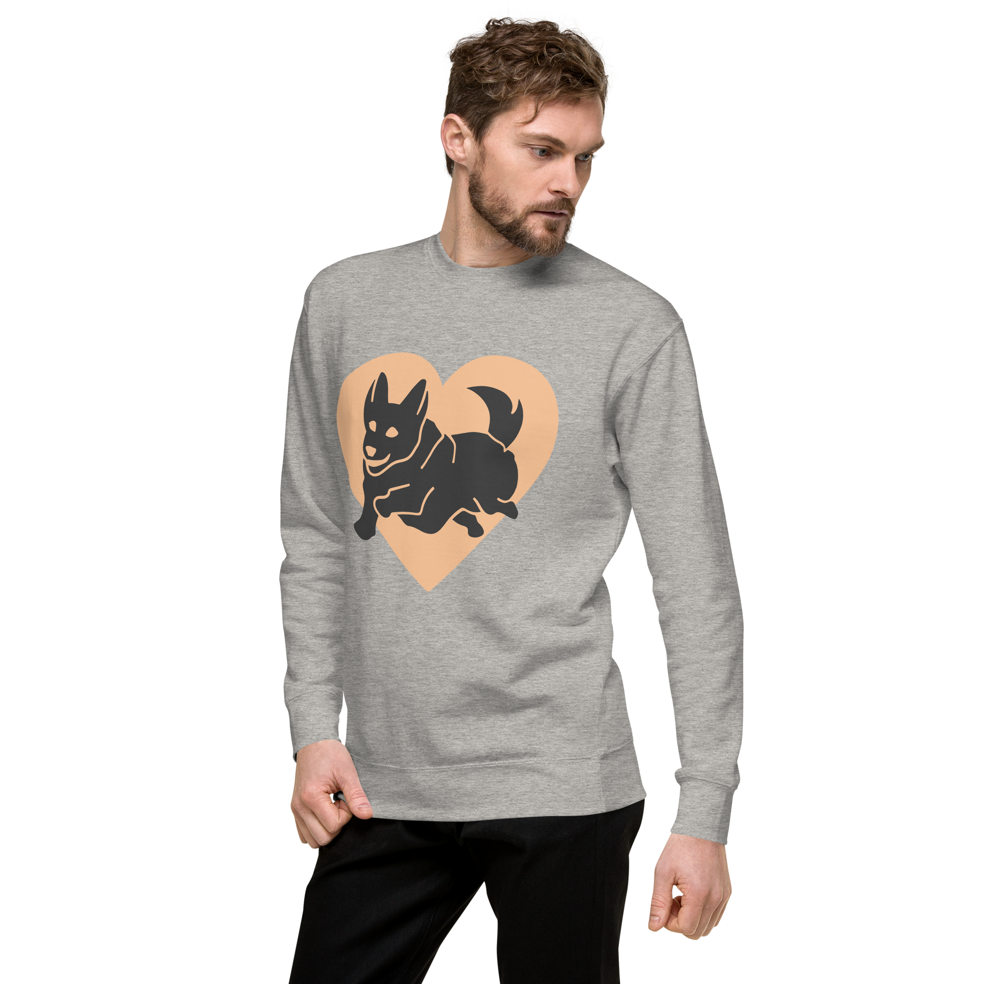 Unisex Dog Premium Printed Sweatshirt black