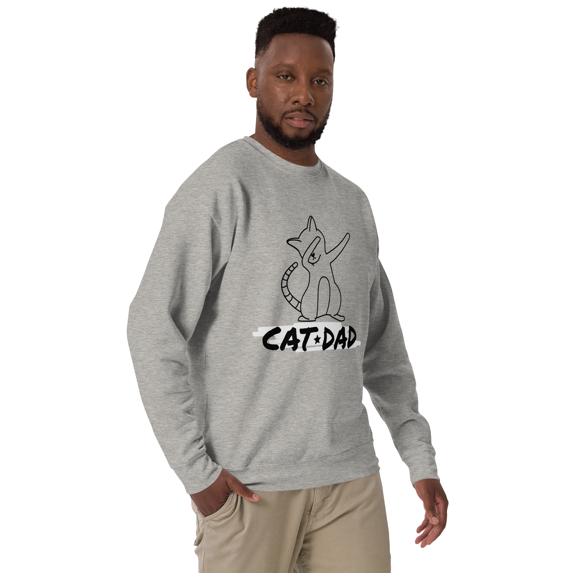 Unisex Cat Dad Graphic Premium Printed Sweatshirt forest-green