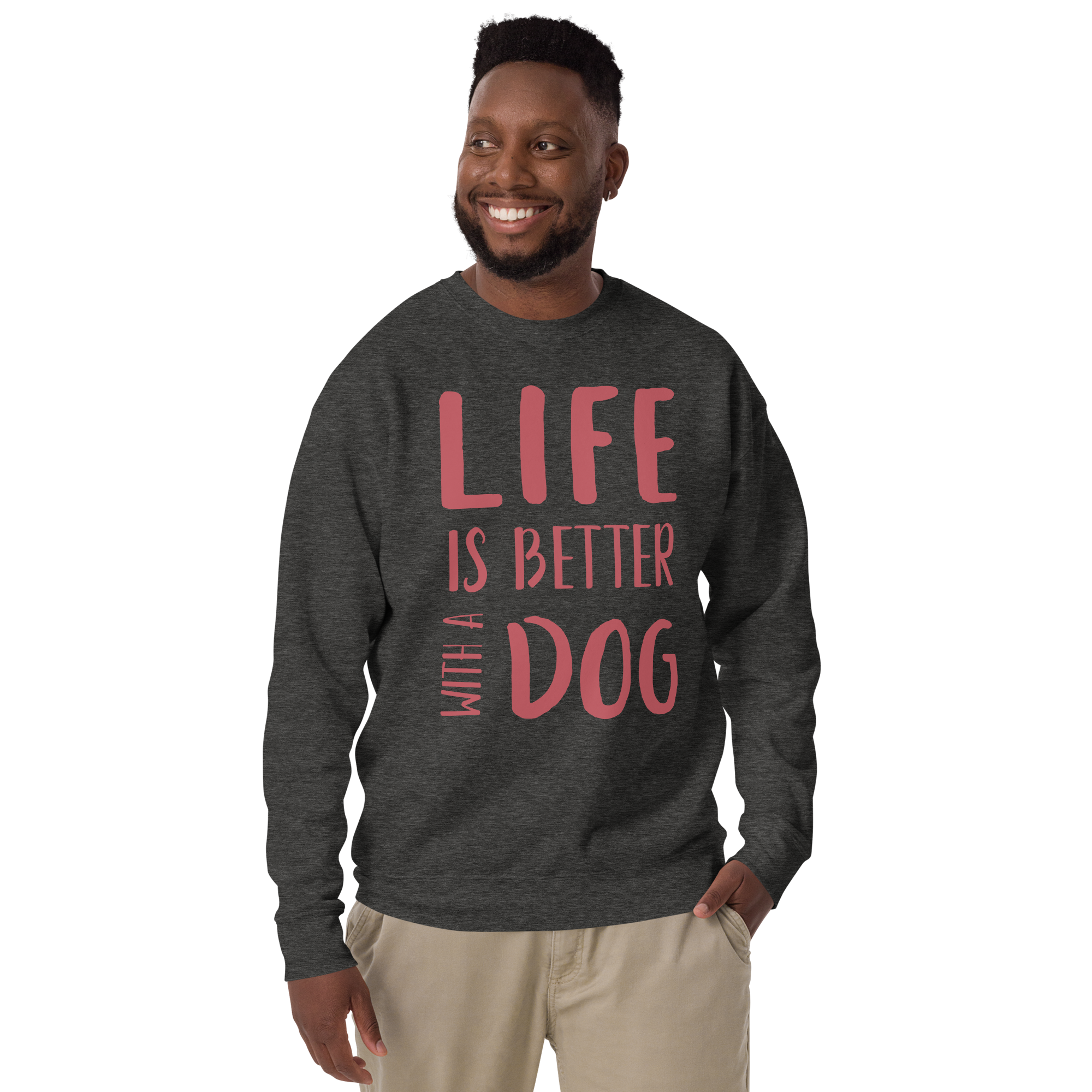 Unisex Life Is Better With Dog Premium Printed Sweatshirt team-royal