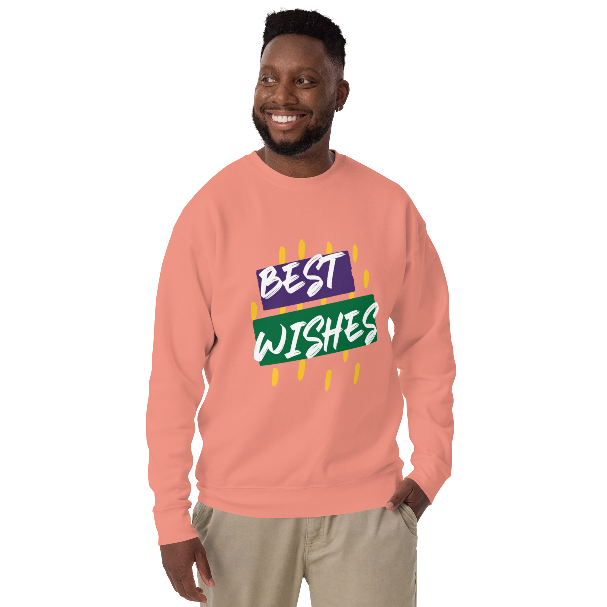 Unisex Best Wishes Premium Printed Sweatshirt bone