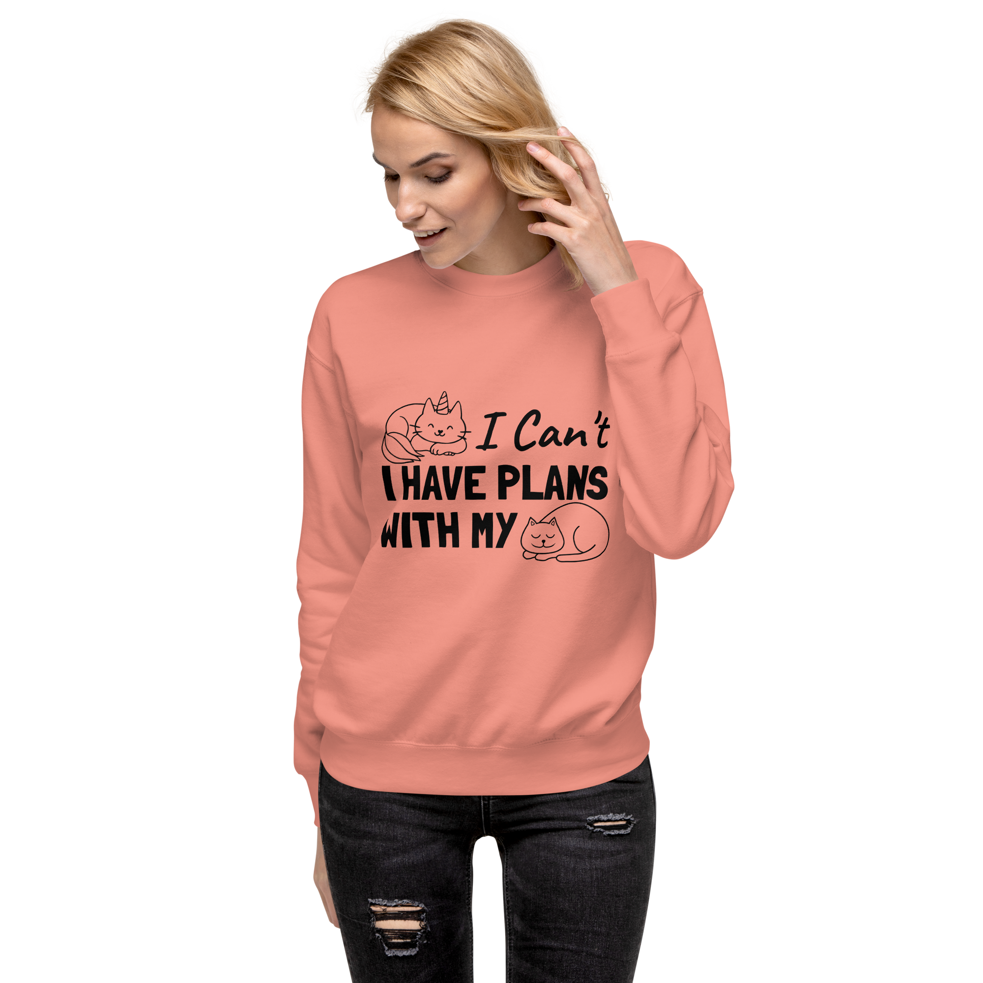 I Cant Have Plans With My Cat Sweatshirt carbon-grey