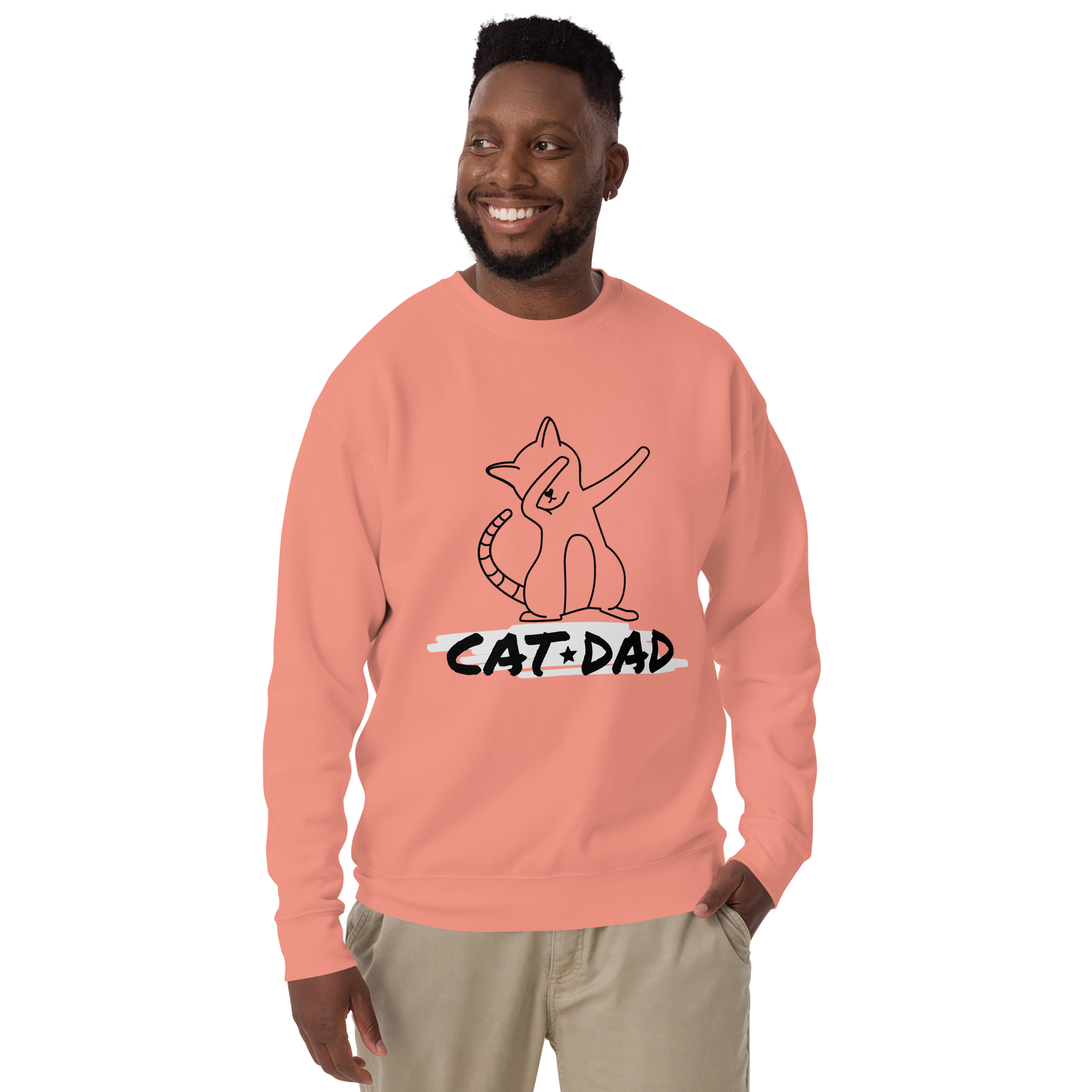 Unisex Cat Dad Graphic Premium Printed Sweatshirt dusty-rose