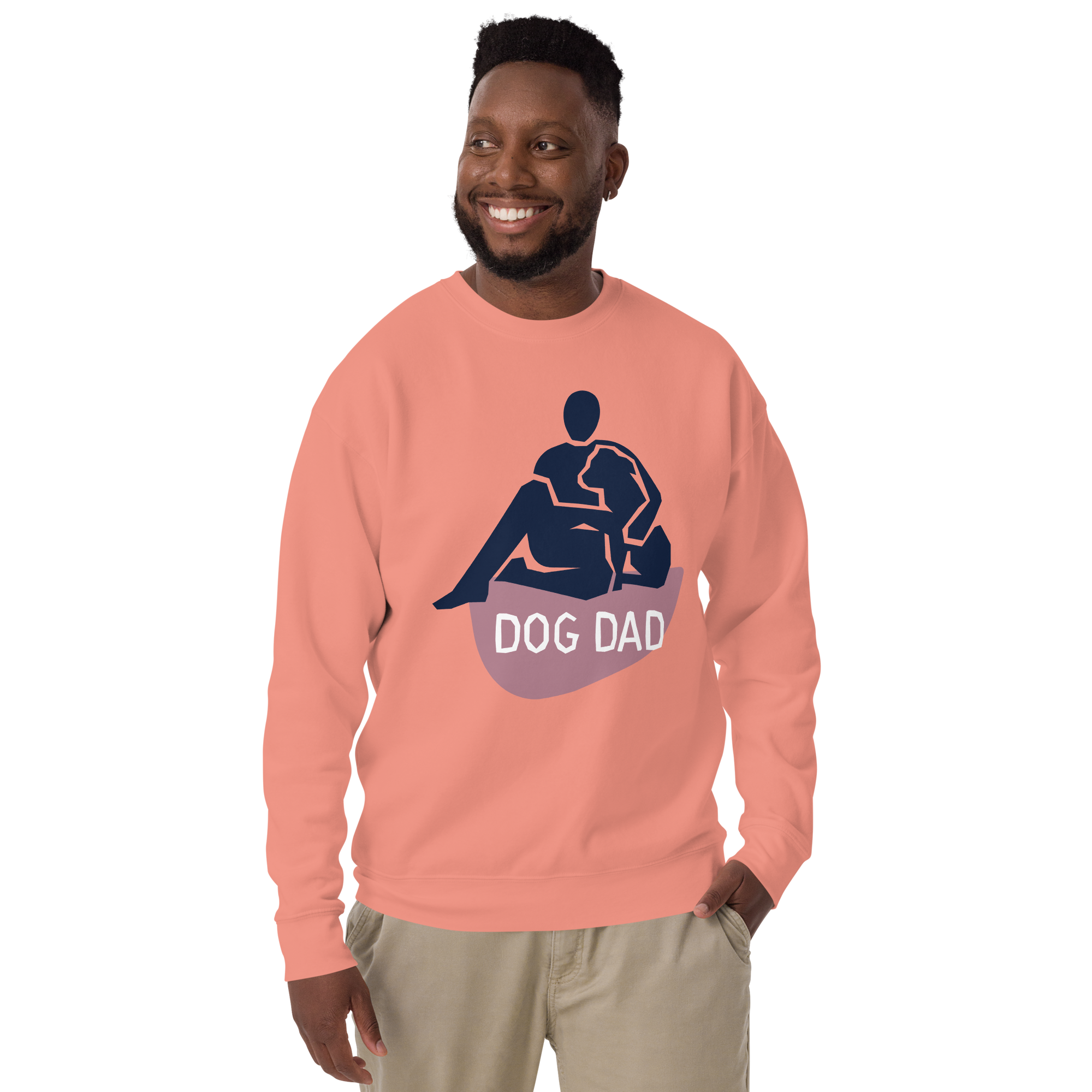 Unisex Dog Dad Graphic Premium Printed Sweatshirt carbon-grey