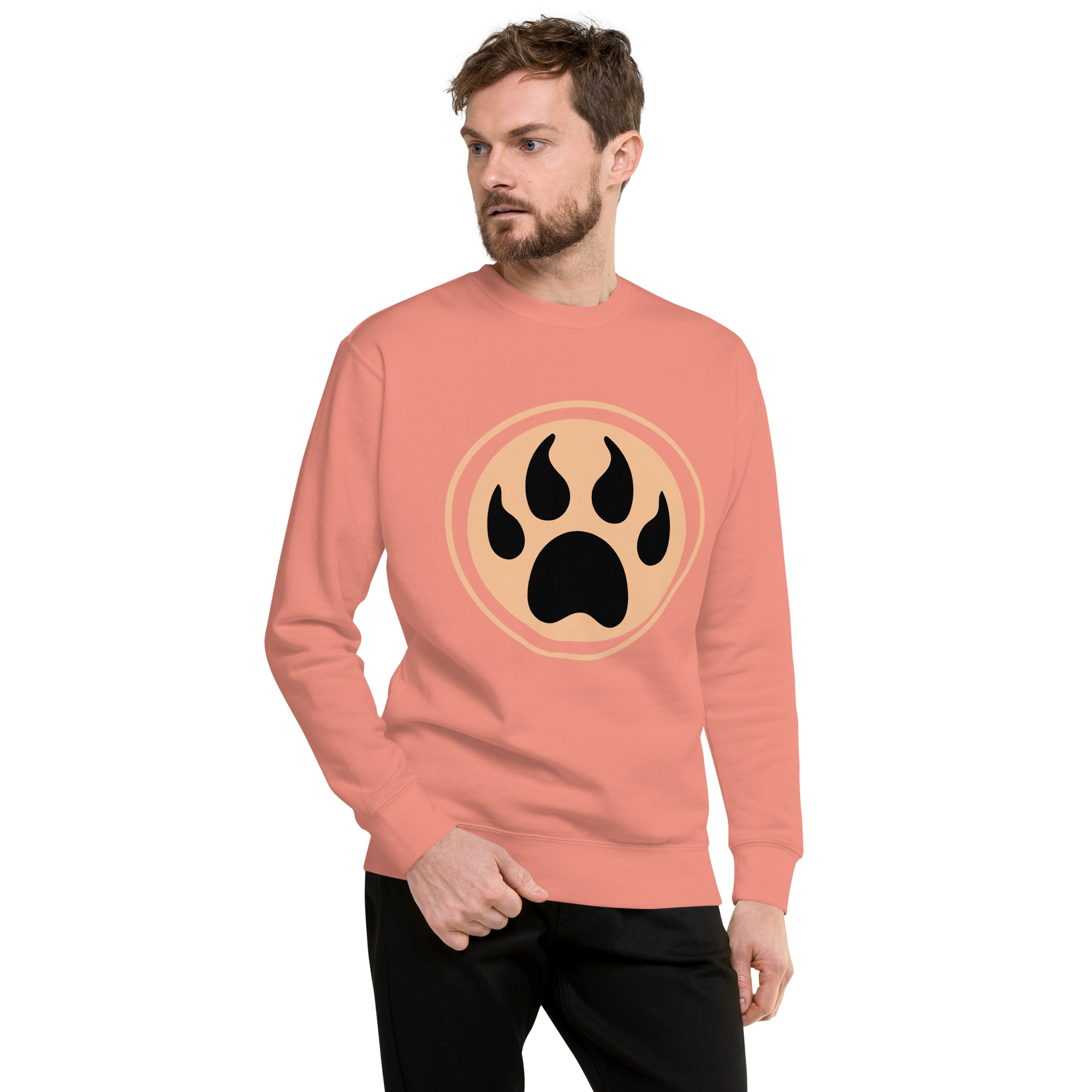 Unisex Dog Paw Premium Printed Sweatshirt dusty-rose