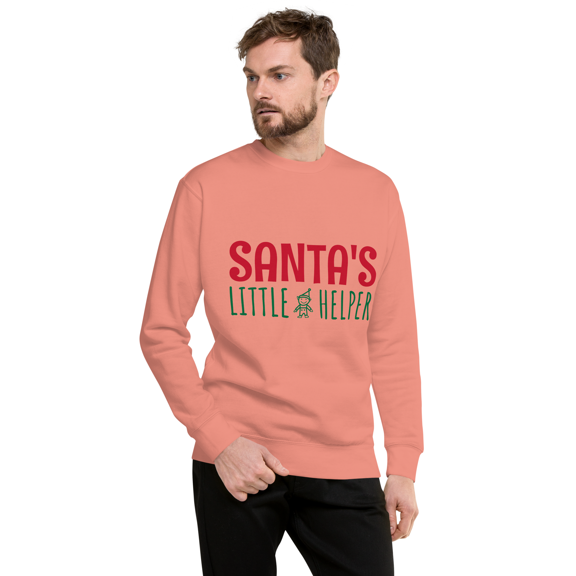Unisex Santa S Little Helper Premium Printed Sweatshirt team-red