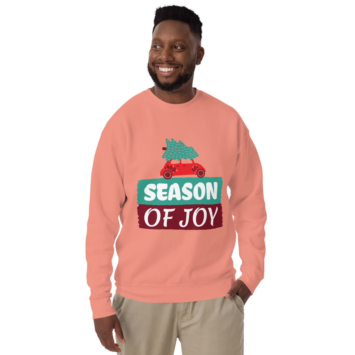 Unisex Season Of Joy Christmas Premium Printed Sweatshirt carbon-grey
