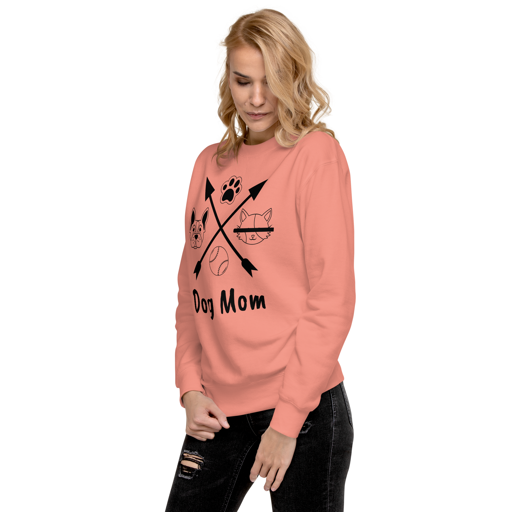 Unisex Dog Mom Graphic Premium Printed Sweatshirt forest-green