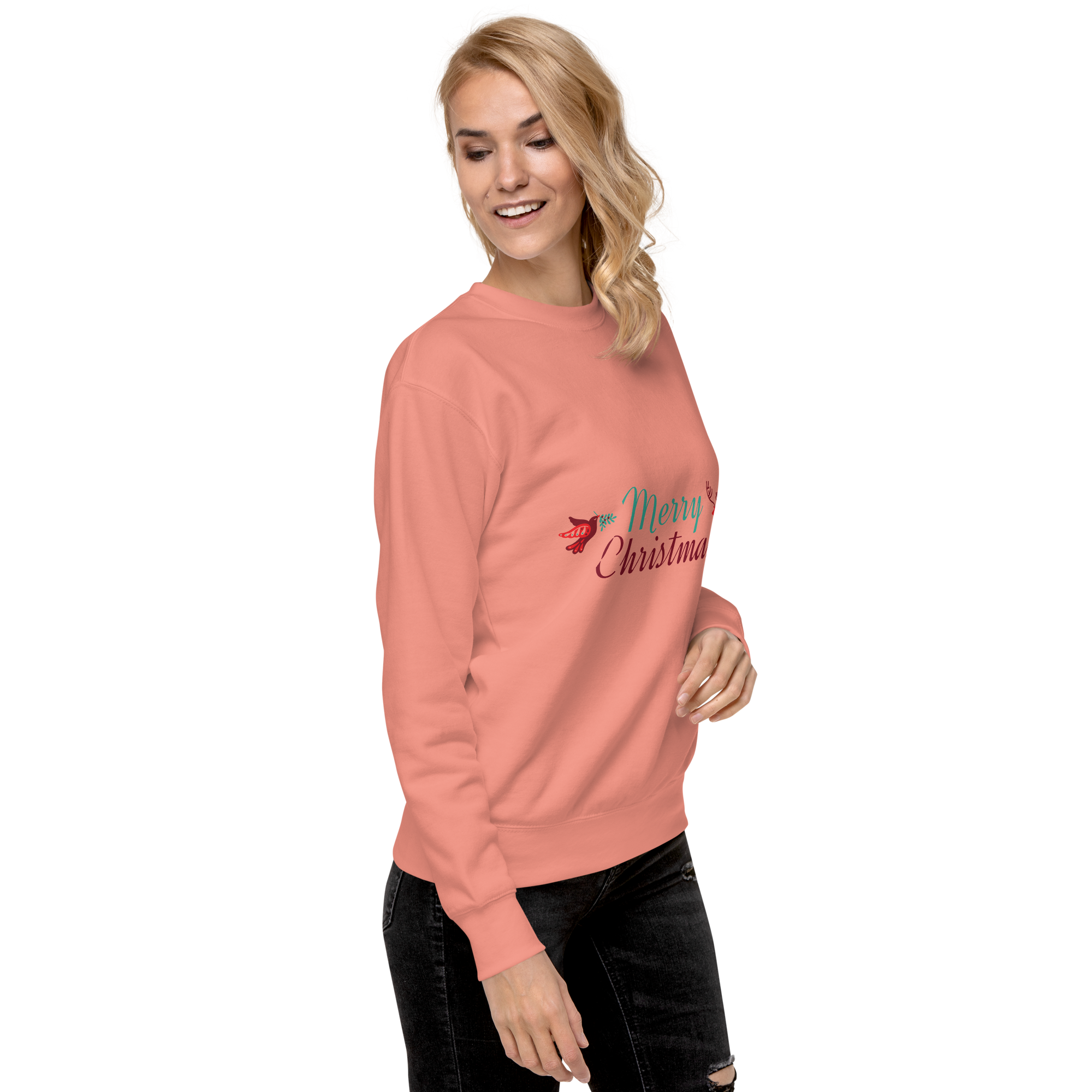 Unisex Deer Christmas Premium Printed Sweatshirt 1 black