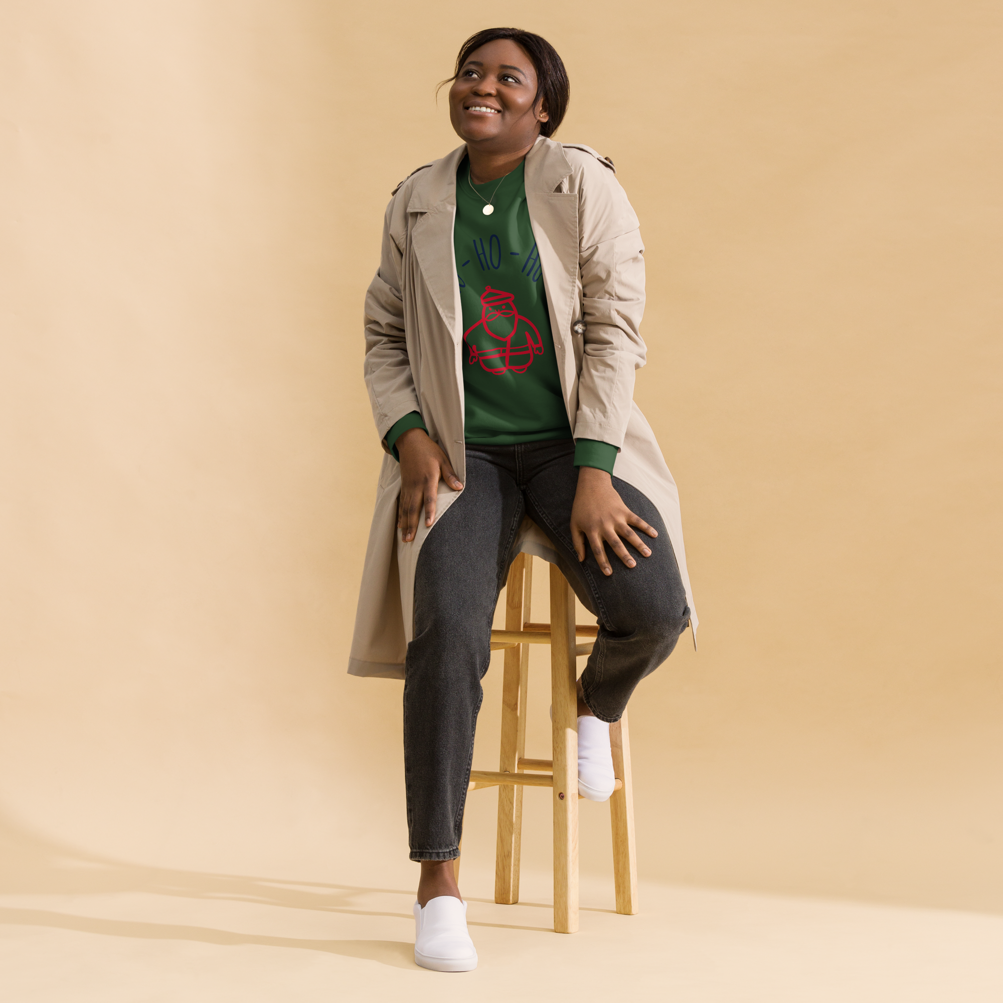 Unisex Christmas Premium Printed Sweatshirt bone