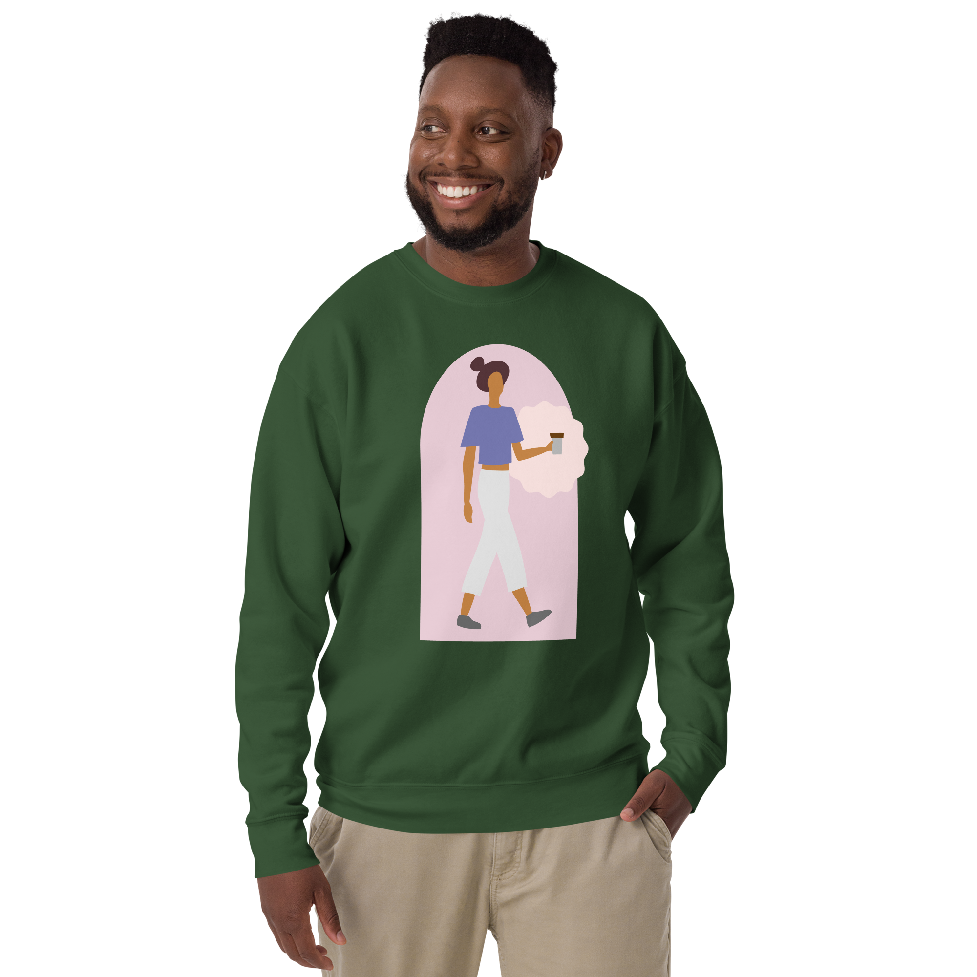 Unisex Kindness Is Invincible Premium Printed Sweatshirt 1 charcoal-heather