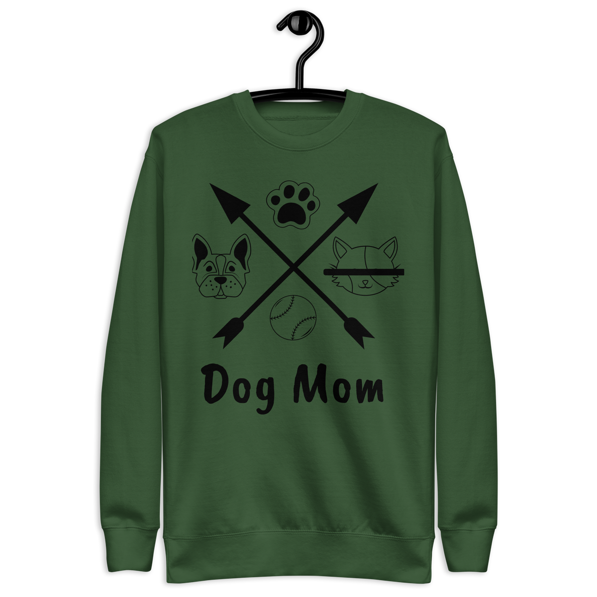 Unisex Dog Mom Graphic Premium Printed Sweatshirt bone