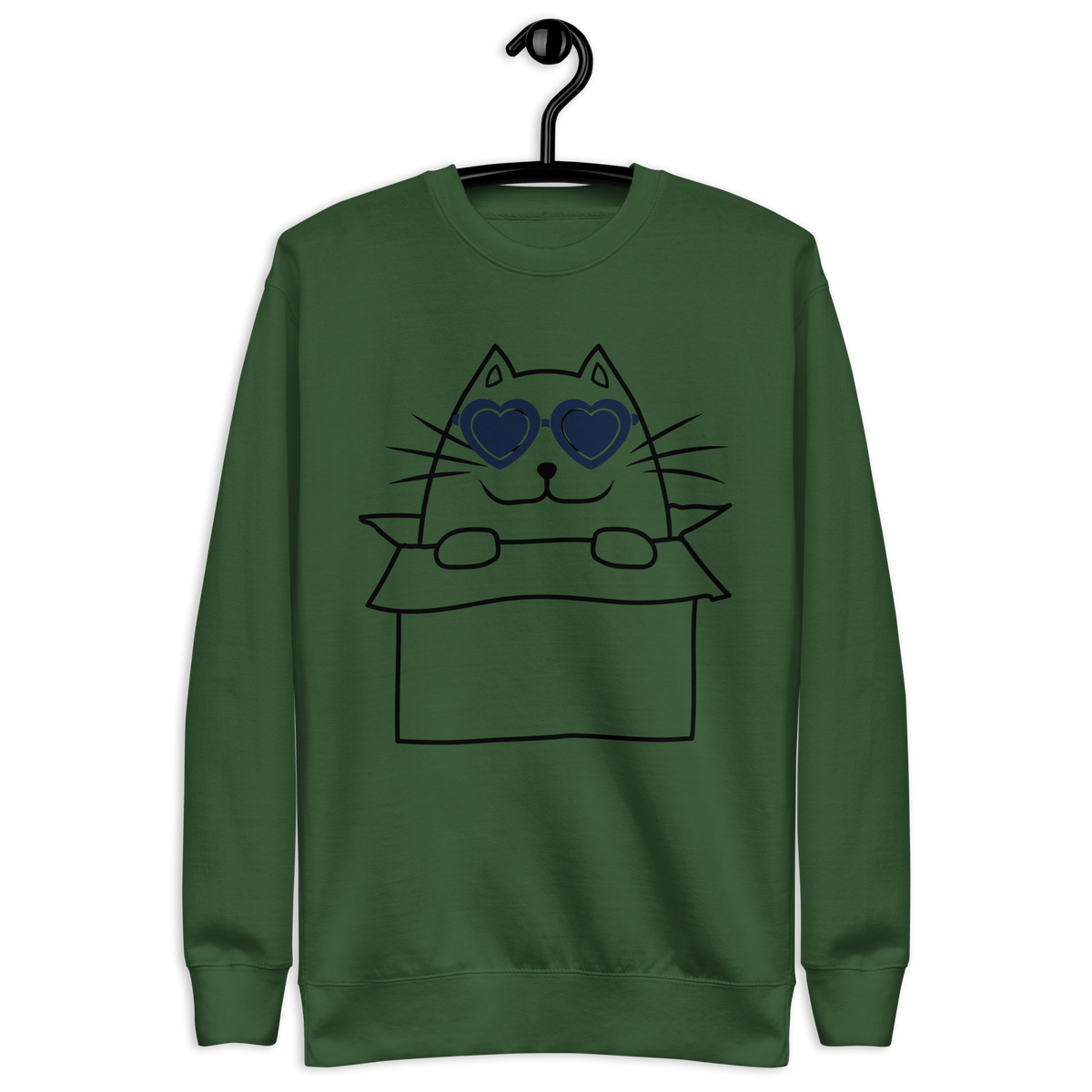 Unisex Cat In A Box Premium Printed Sweatshirt white