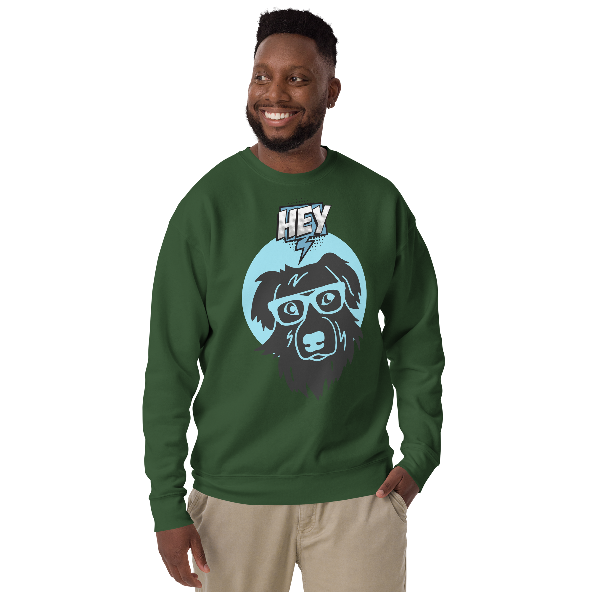 Unisex Hey Dog Graphic Premium Printed Sweatshirt dusty-rose