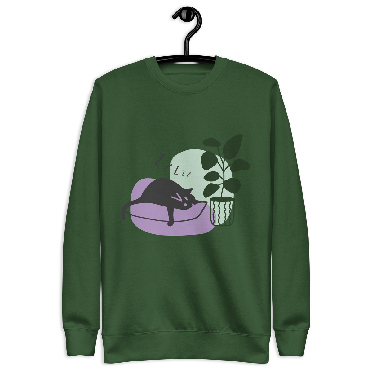 Unisex Cat Couch Premium Printed Sweatshirt 