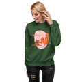 Unisex Woman With Cat Premium Printed Sweatshirt forest-green