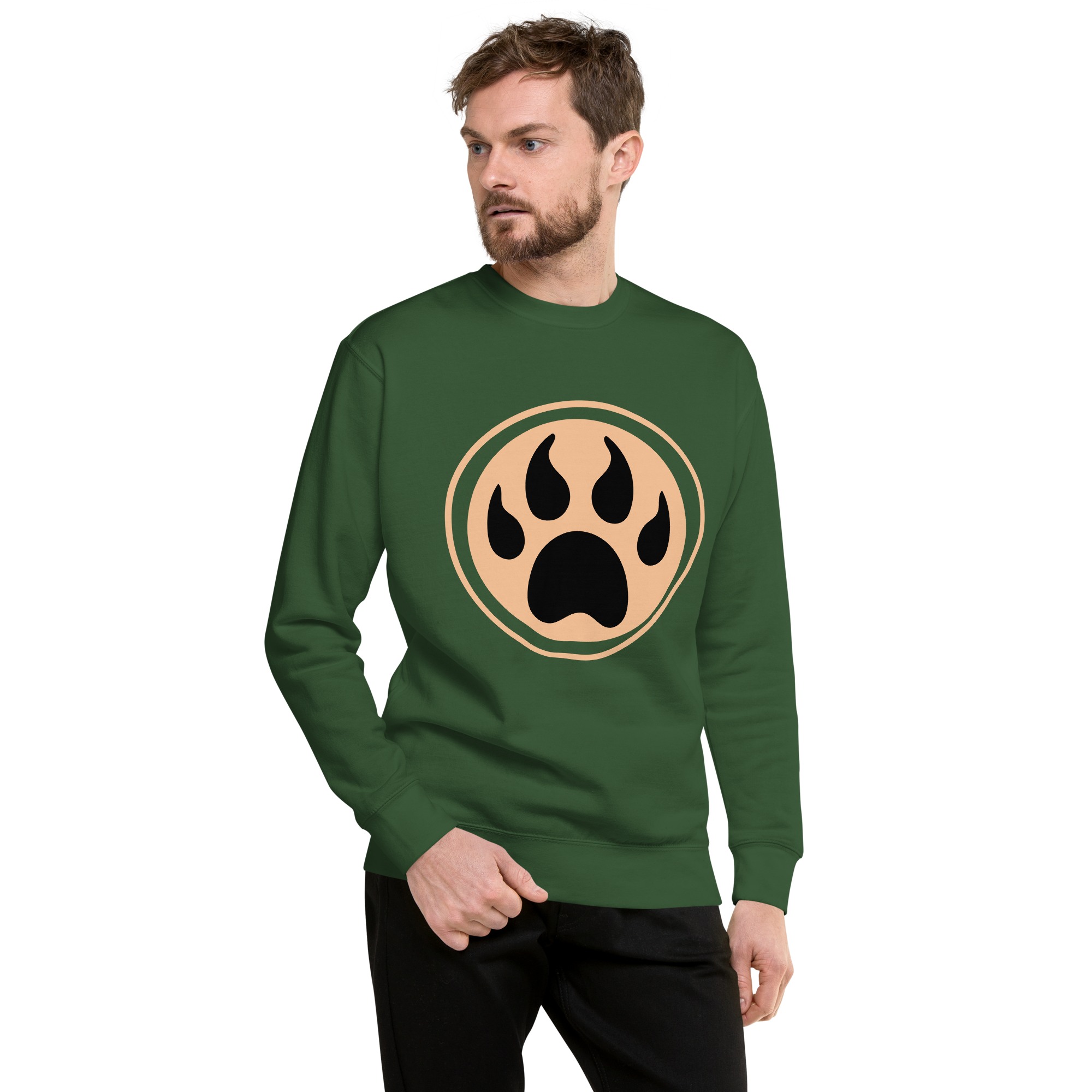 Unisex Dog Paw Premium Printed Sweatshirt carbon-grey