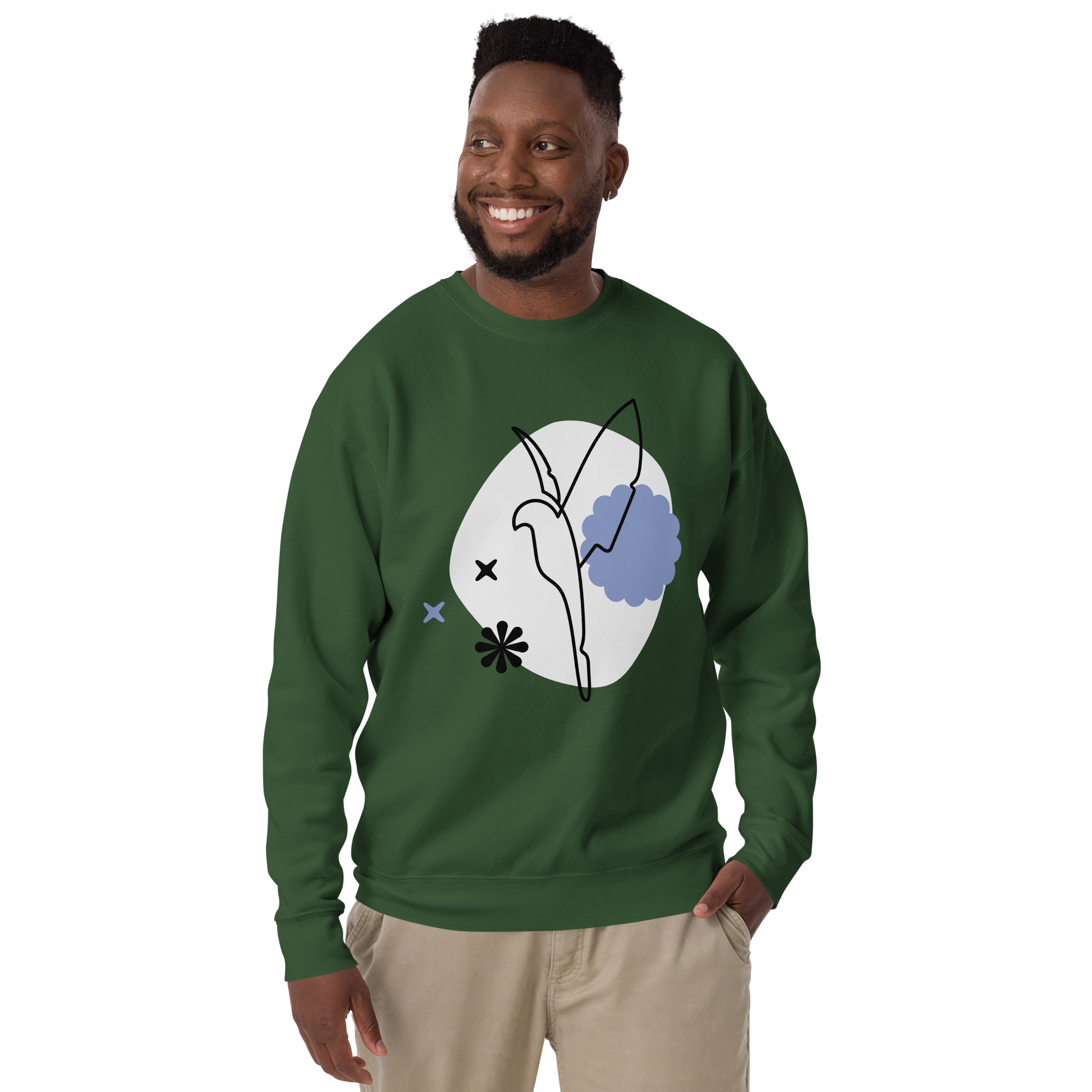 Unisex Dove Premium Printed Sweatshirt white